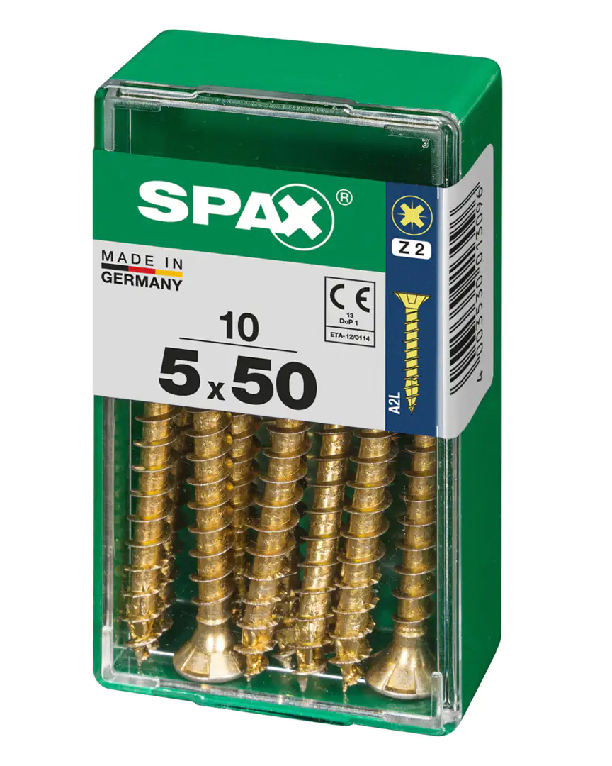 Spax Universalschrauben 5.0 x 50 mm PZ 2 - 10 Stk. Spax Universalschrauben 5.0 x 50 mm PZ 2 - 10 Stk.