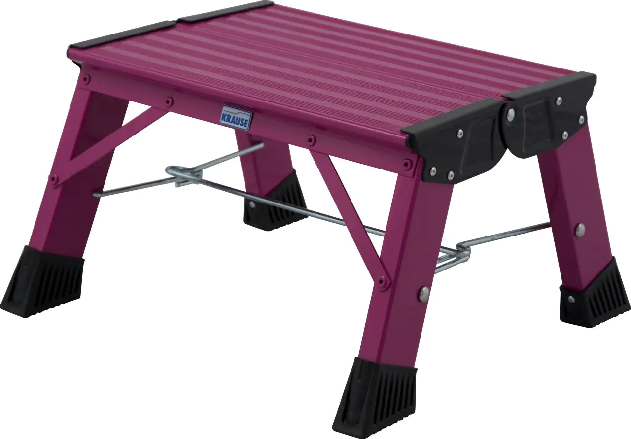 4009199130358 Krause Aluminium-Klapptritt MONTO Treppy Plusline pink 2,20 m