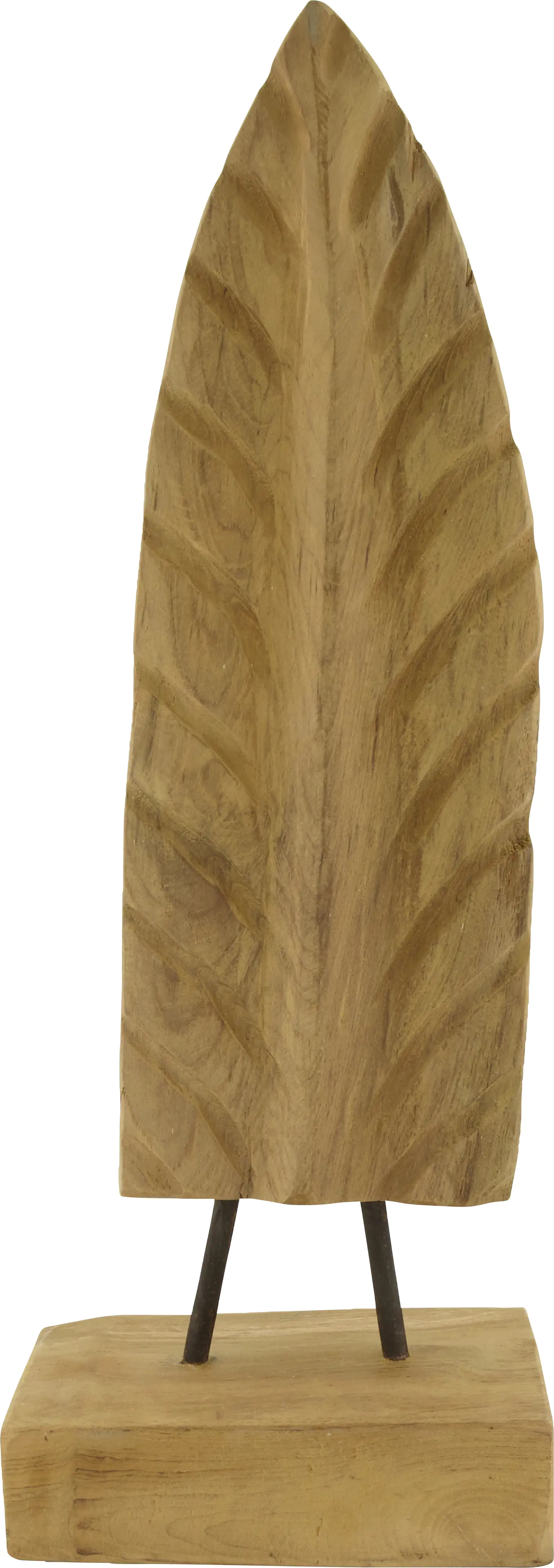 Dijk Statue Blatt Teak 18 x 12 x 48 cm