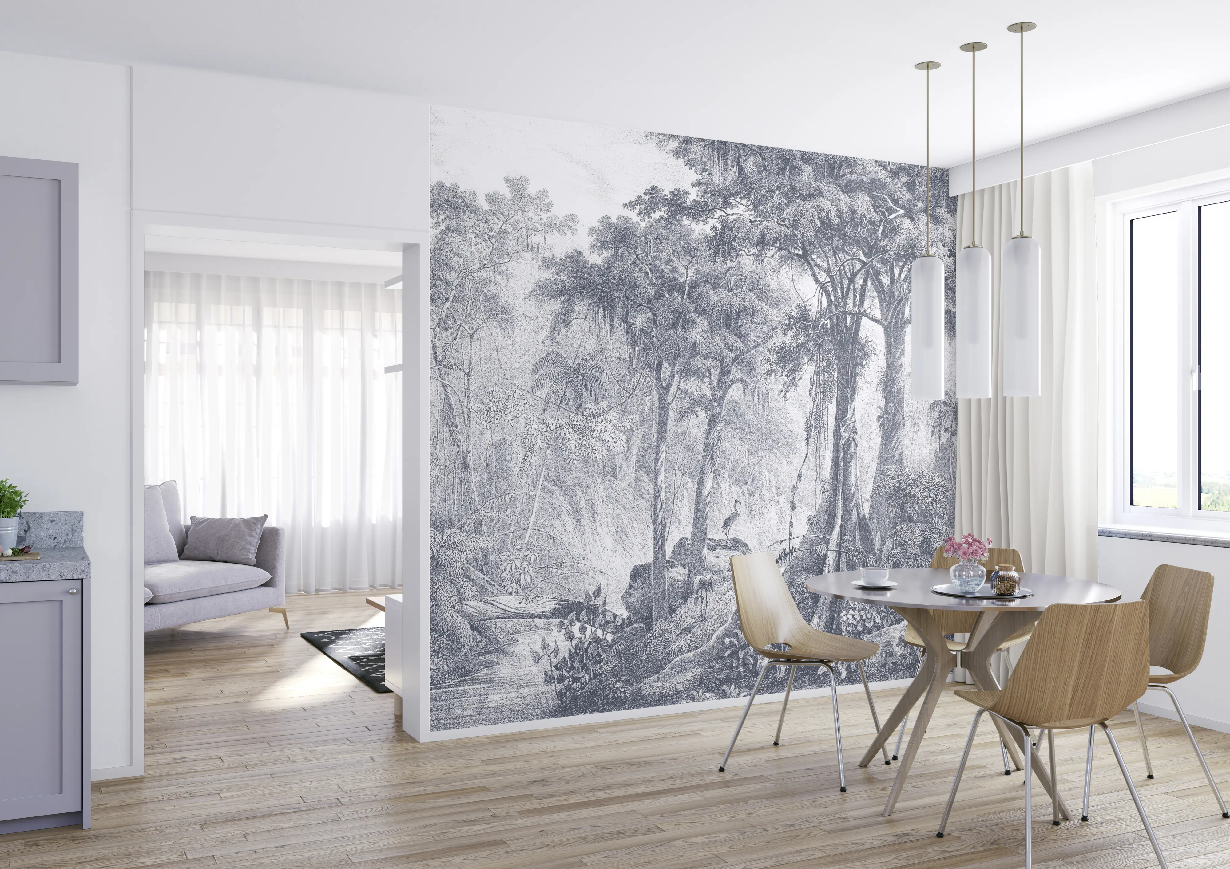 Rasch Vlies Fototapete 543759 Weiß-Cremeweiß Muster & Motive 2,65 m x 3,18 m