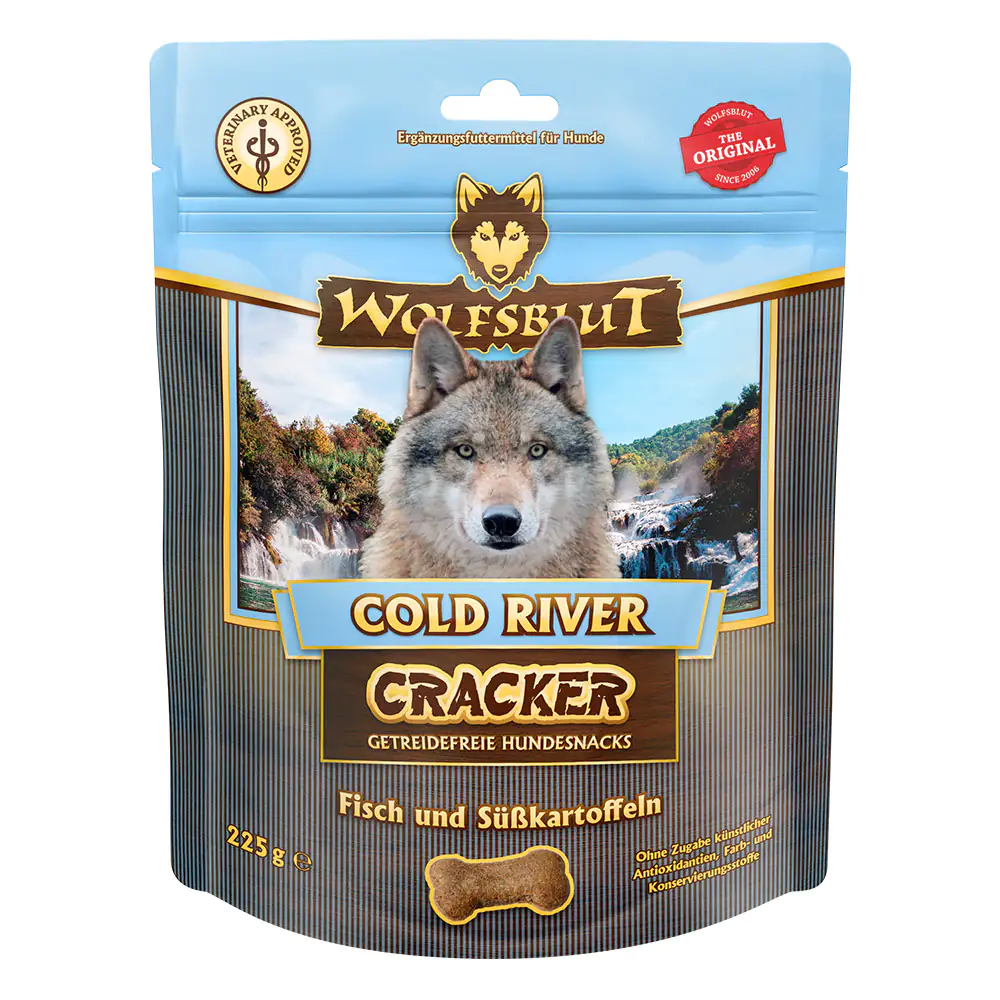 4260262762504 Wolfsblut Cold River Cracker - Forelle mit Süßkartoffel 225 g