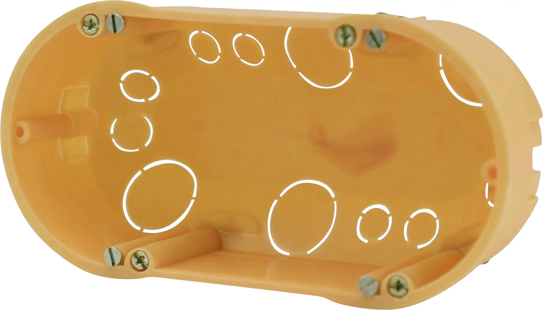 Hohlwand-Schalterdose 2 Felder 47 mm orange/ weiß