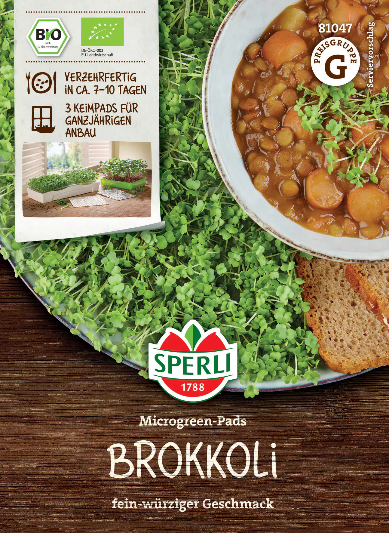 Sperli BIO Microgreen-Pads Brokkoli