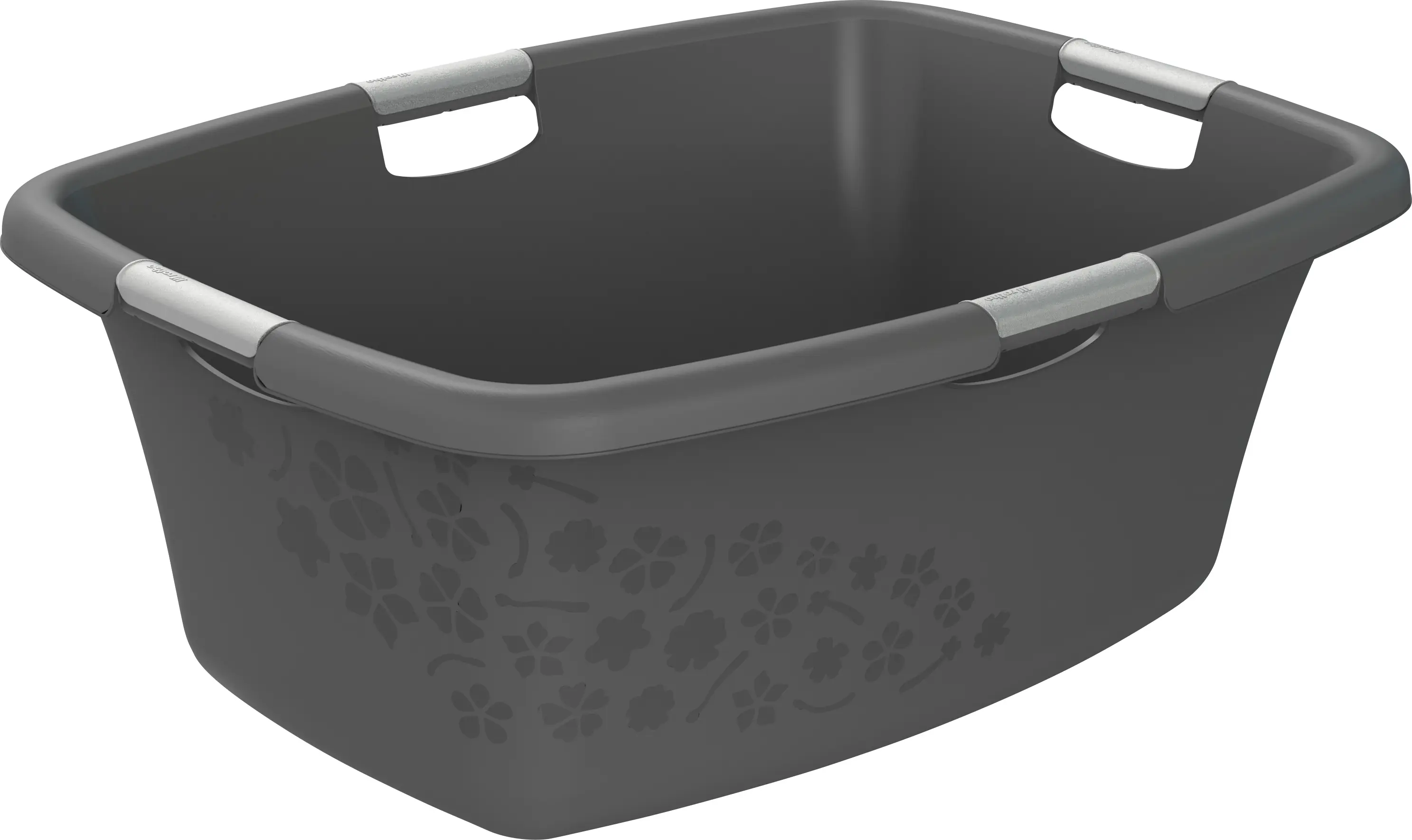 Rotho Wäschewanne Flowers 50 L anthrazit 65,1 x 48,6 x 26,2 cm (L x B x H)