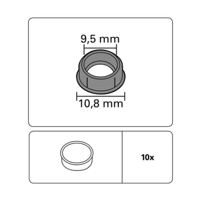 Gardinia Abdeckkappen weiß für Vorhangschienen GE und P2Ü, 10 Stück