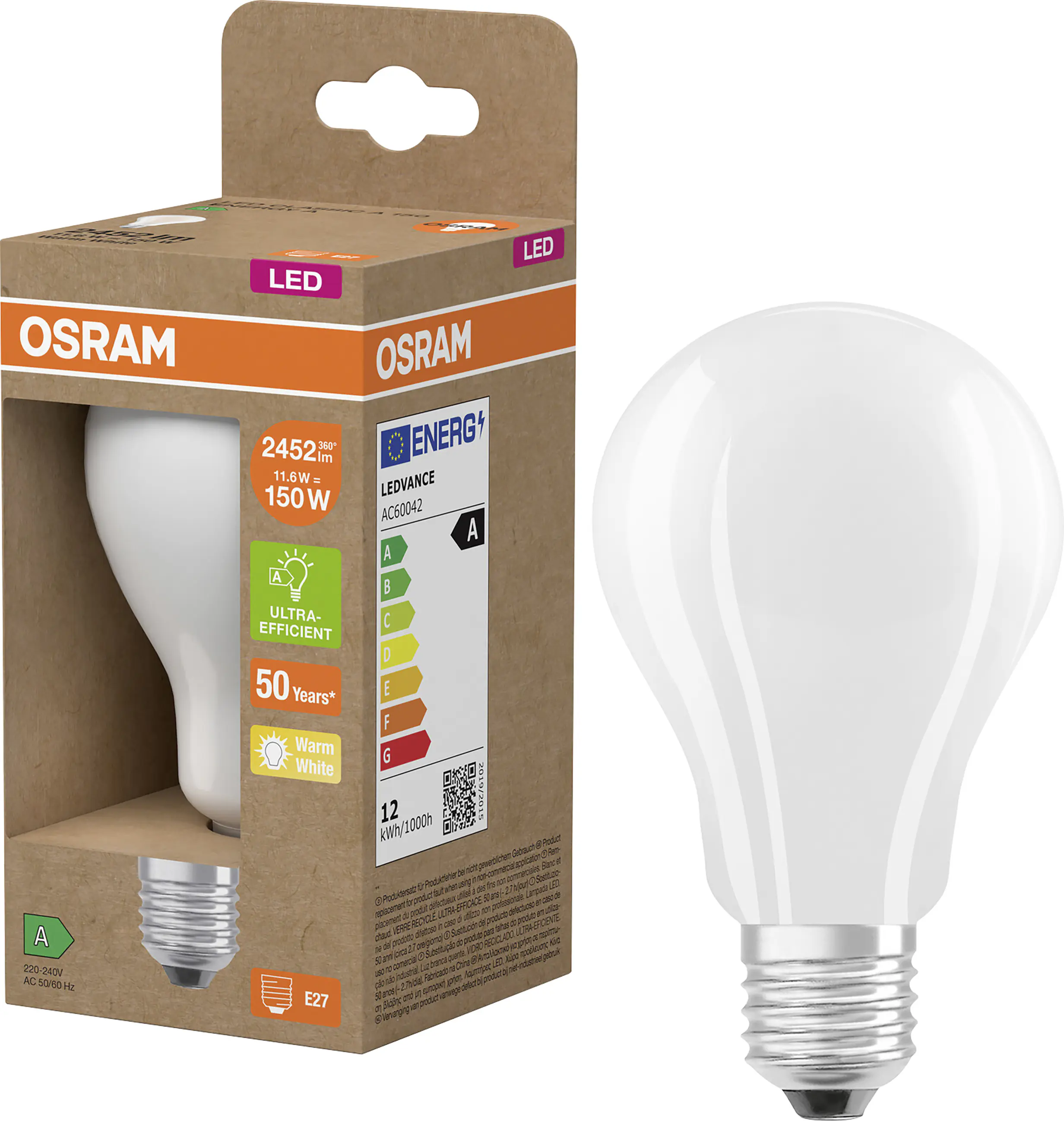 Osram LED Leuchtmittel E27 Classic 11,6W matt warmweiß Osram LED Leuchtmittel E27 Classic 11,6W matt warmweiß