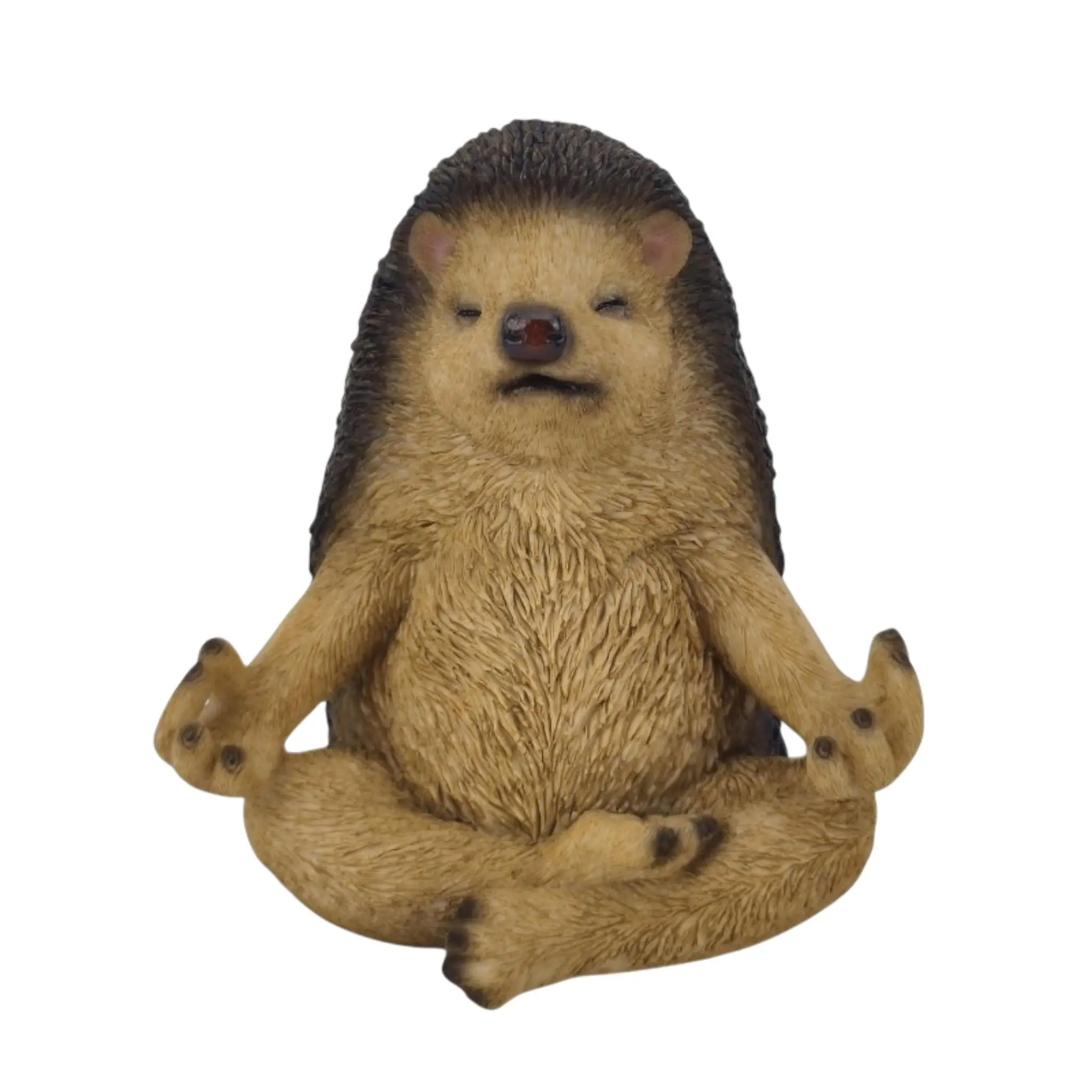 Dekofigur Igel Yoga 15 x 12,5 cm braun/beige
