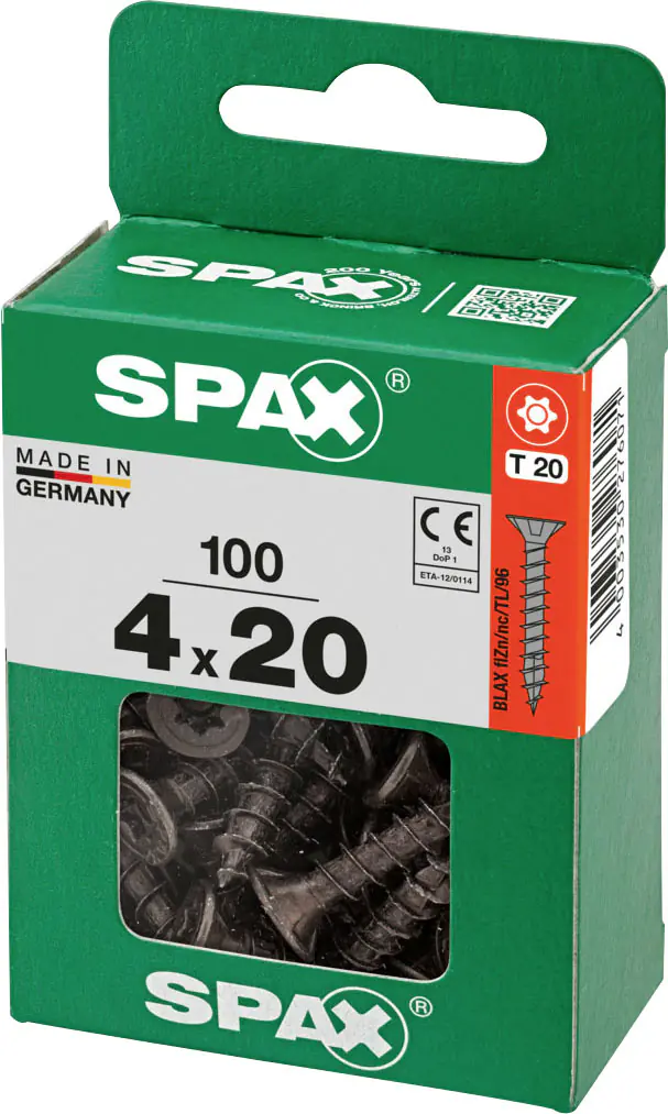 Spax Universalschrauben 4 x 20 mm T20 Vollgewinde - 100 Stk. 