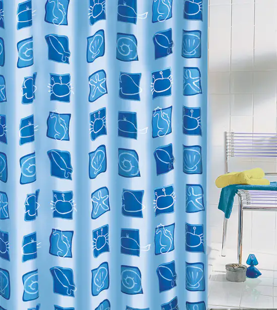 Kleine Wolke Duschvorhang Sealife blau, 180 x 200 cm