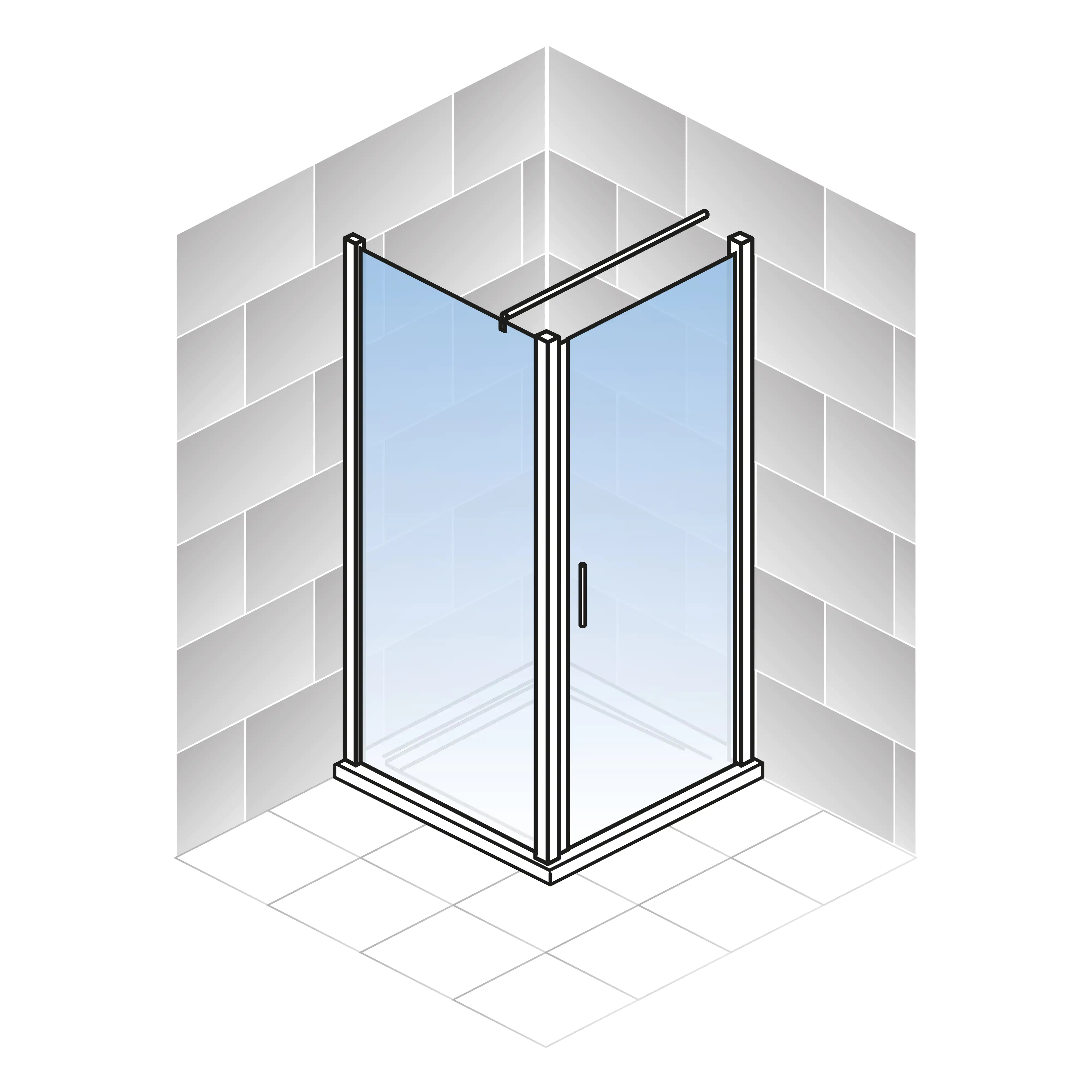 Schulte Drehtür Seitenwand 80 x 80 x 192 cm Alexa Style 2.0