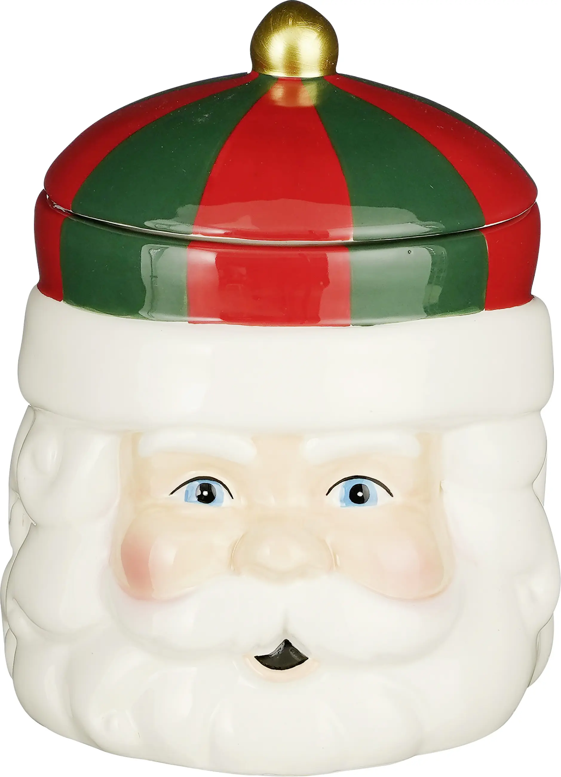 House of Seasons Vorratstopf Dolomit Weihnachtsmann Ø 14 x 18,5 cm weiß