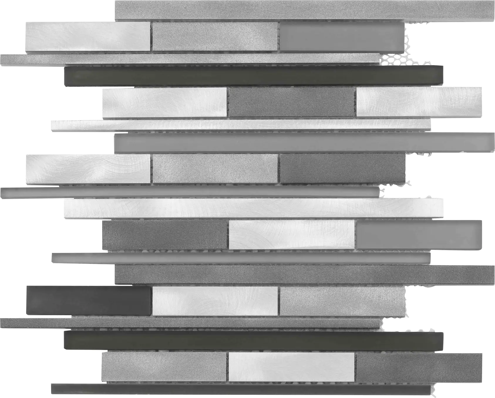 Mosaikfliese Premium 31 x 30 cm silber-grau