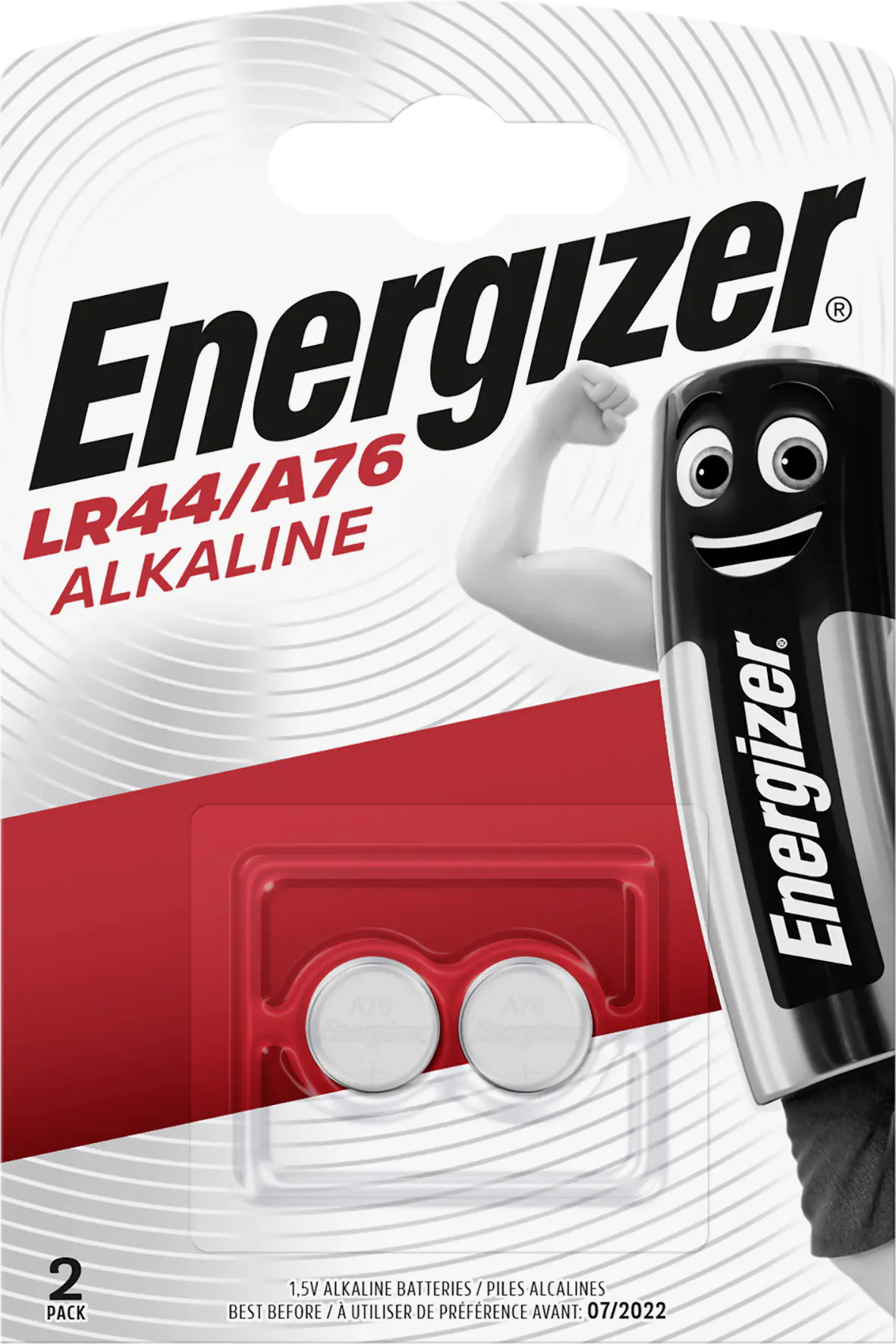 Energizer Knopfzelle LR 44 Alkaline, 1,5 V, 2er Pack