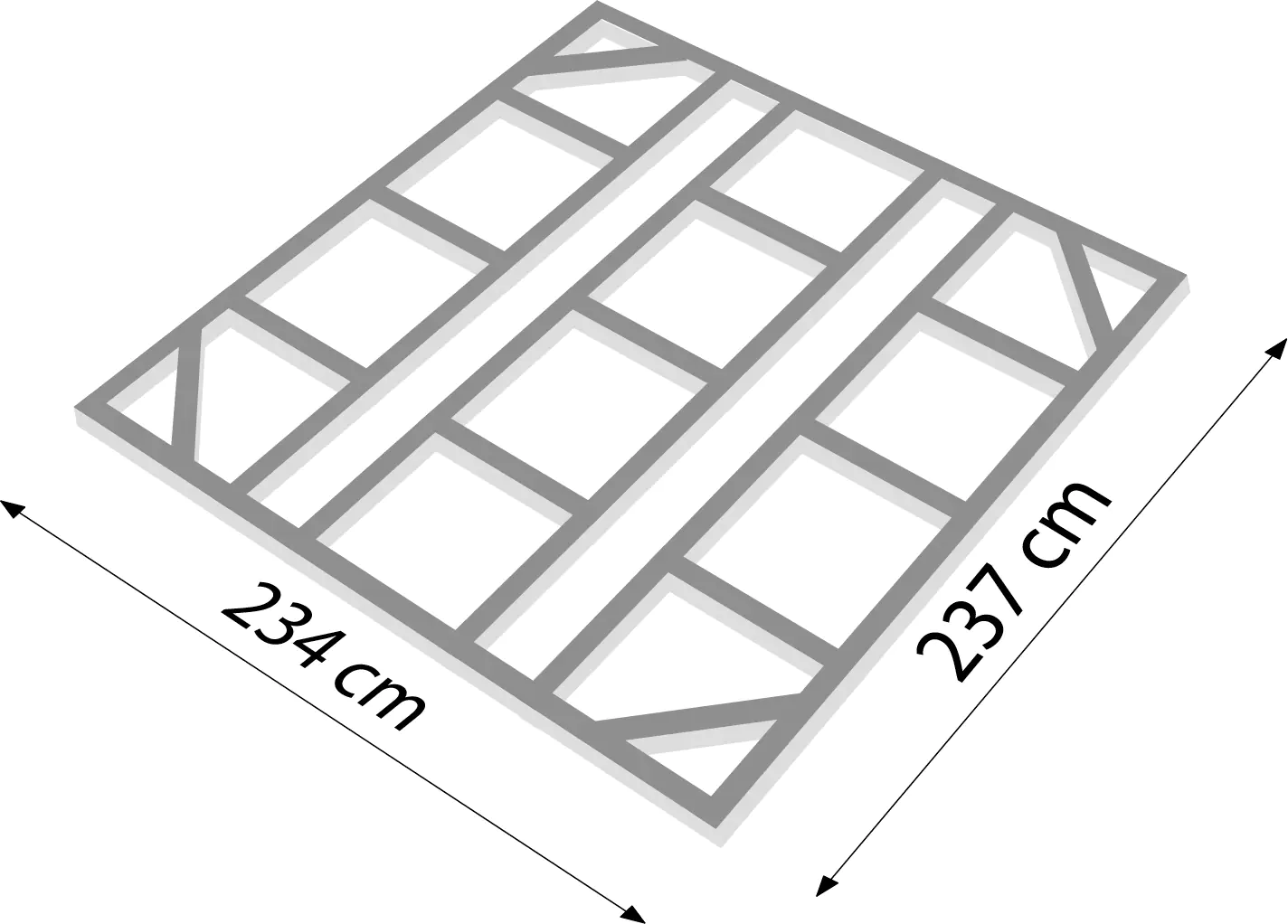 Globel Fundamentbodenrahmen 8 x 8 zu Gerätehaus Dream 88
