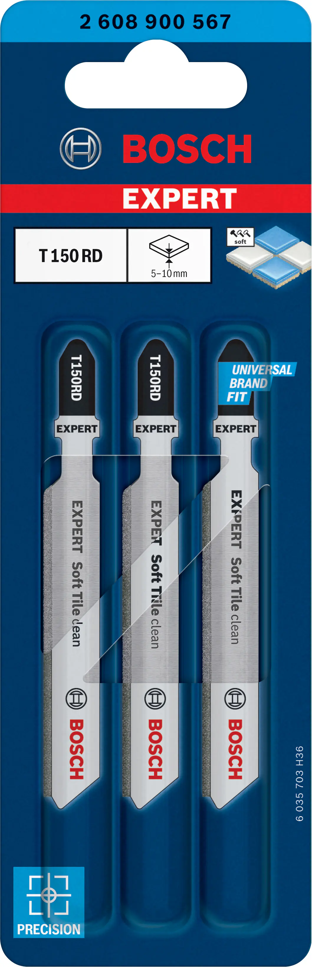 Bosch Expert Stichsägeblätter Soft Tile Clean T 150 RD 3 Stück Bosch Expert Stichsägeblätter Soft Tile Clean T 150 RD 3 Stück