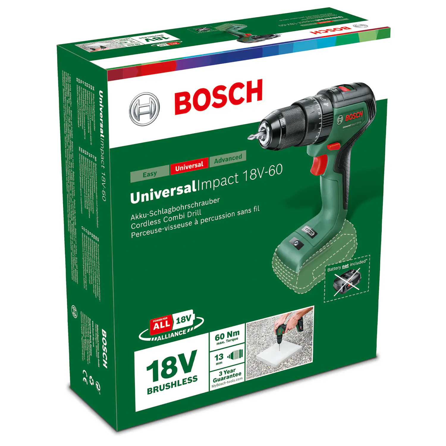 Bosch Akku-Schlagbohrmaschine UniversalImpact 18V-60 Solo Bosch Akku-Schlagbohrmaschine UniversalImpact 18V-60 Solo