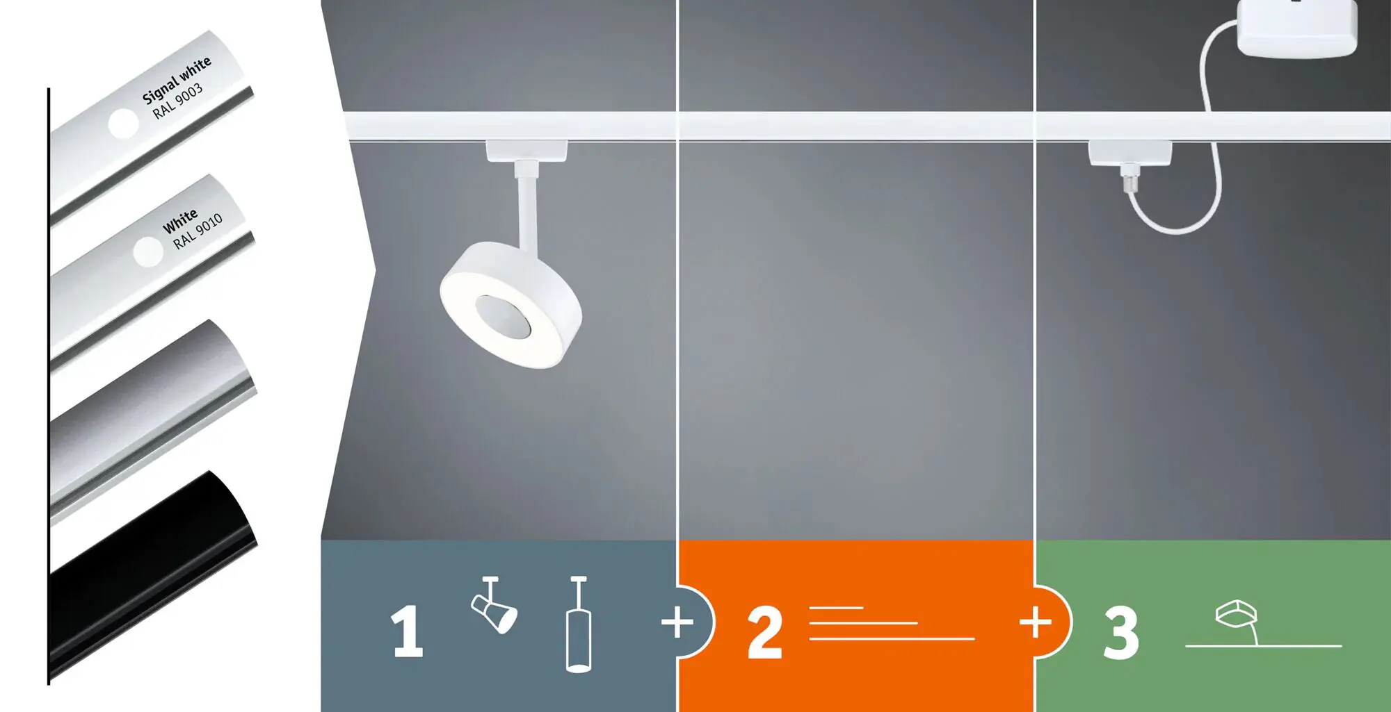 Paulmann LED-Leuchte URail 1er Schienenspot Topa Dot chrom satin dimmbar