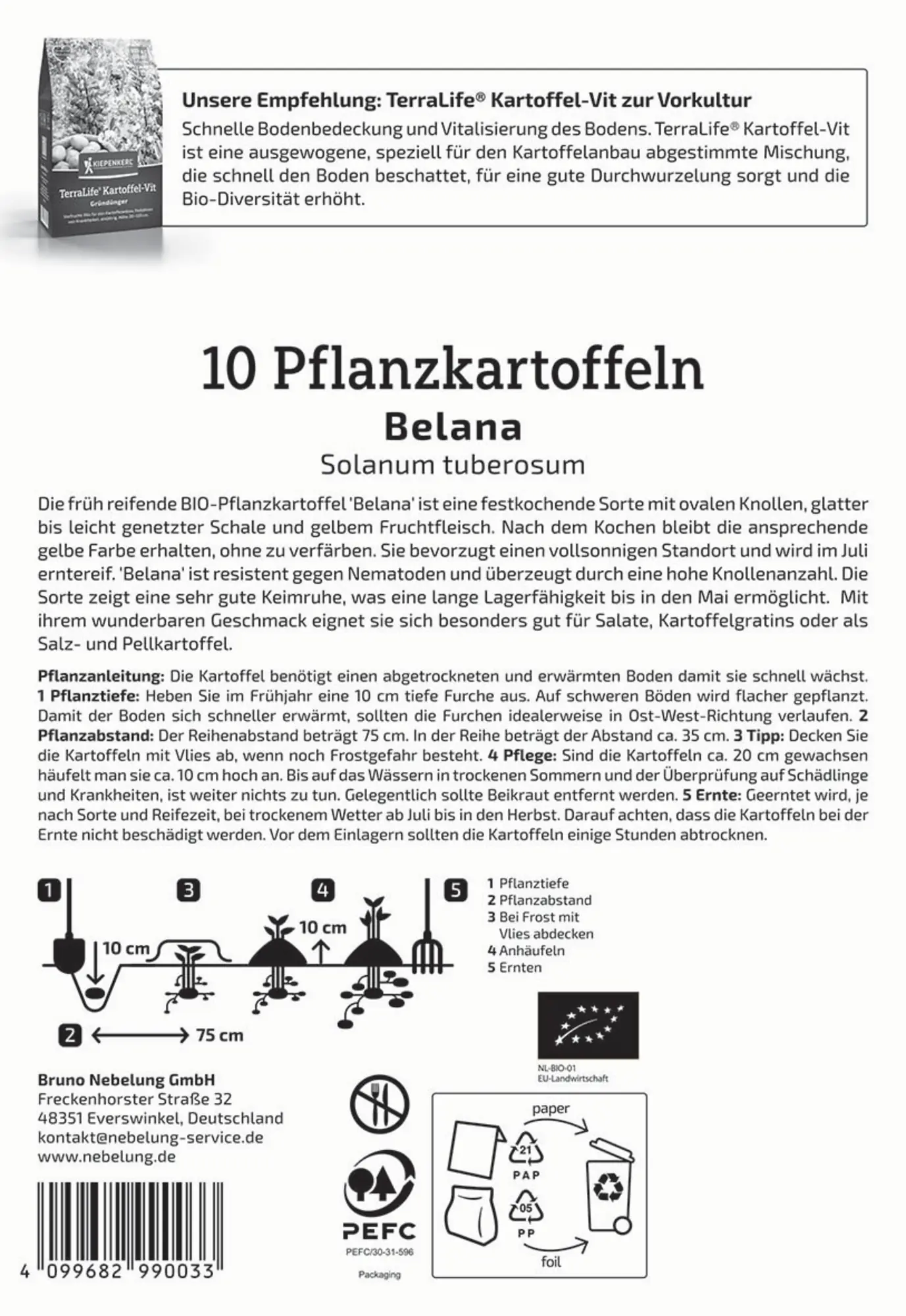 Kiepenkerl Bio Pflanzkartoffel Belana 10 Stück