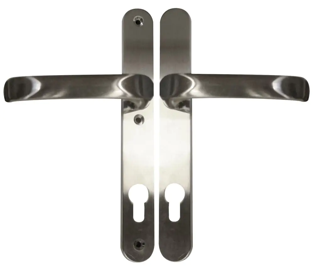 Alpertec Schmalrahmengarnitur Oval Drücker/Drücker Edelstahl silber