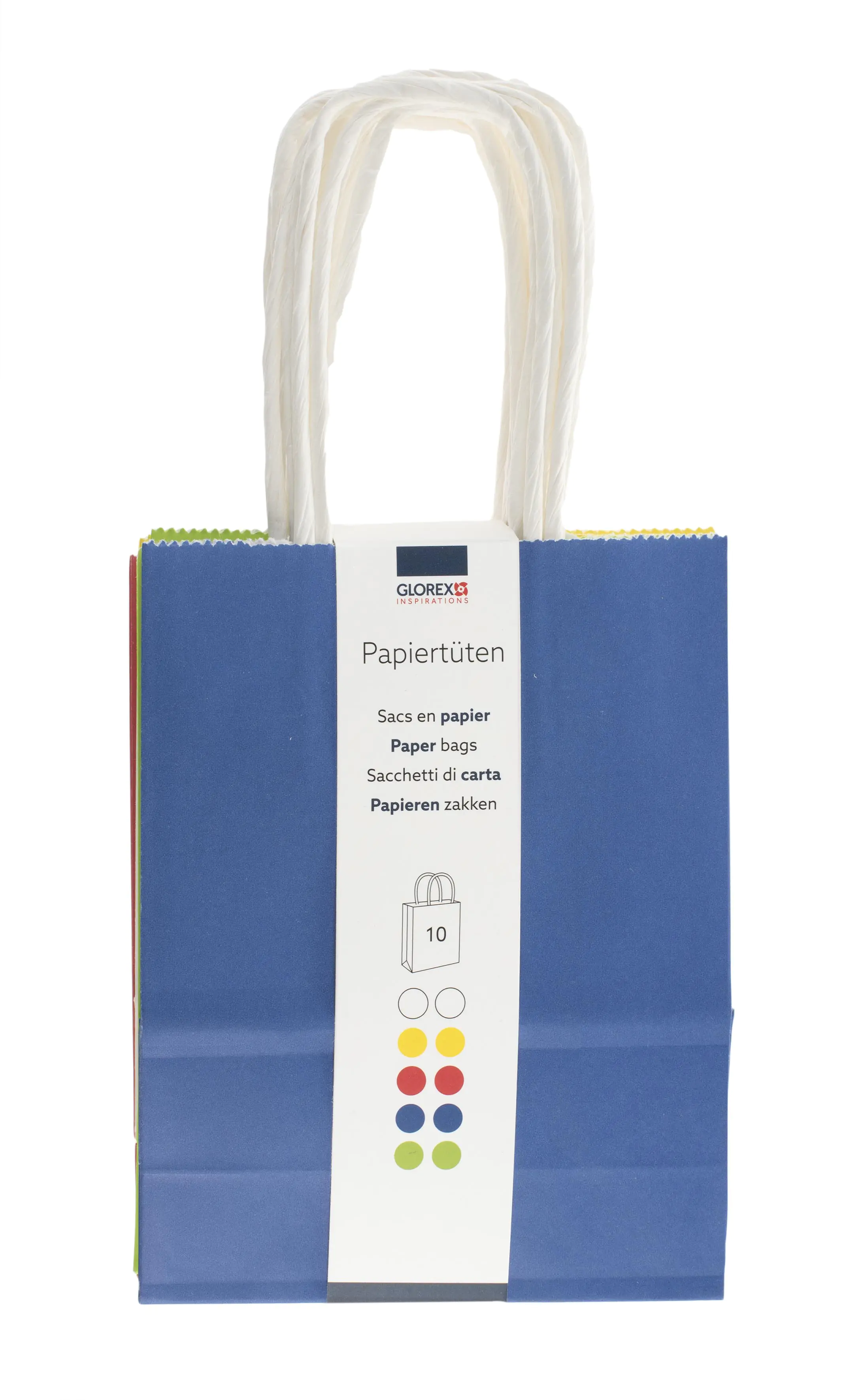 Glorex Papiertragetasche mit Kordelgriff 12 X 15 X 5,5 cm 10 Stück
