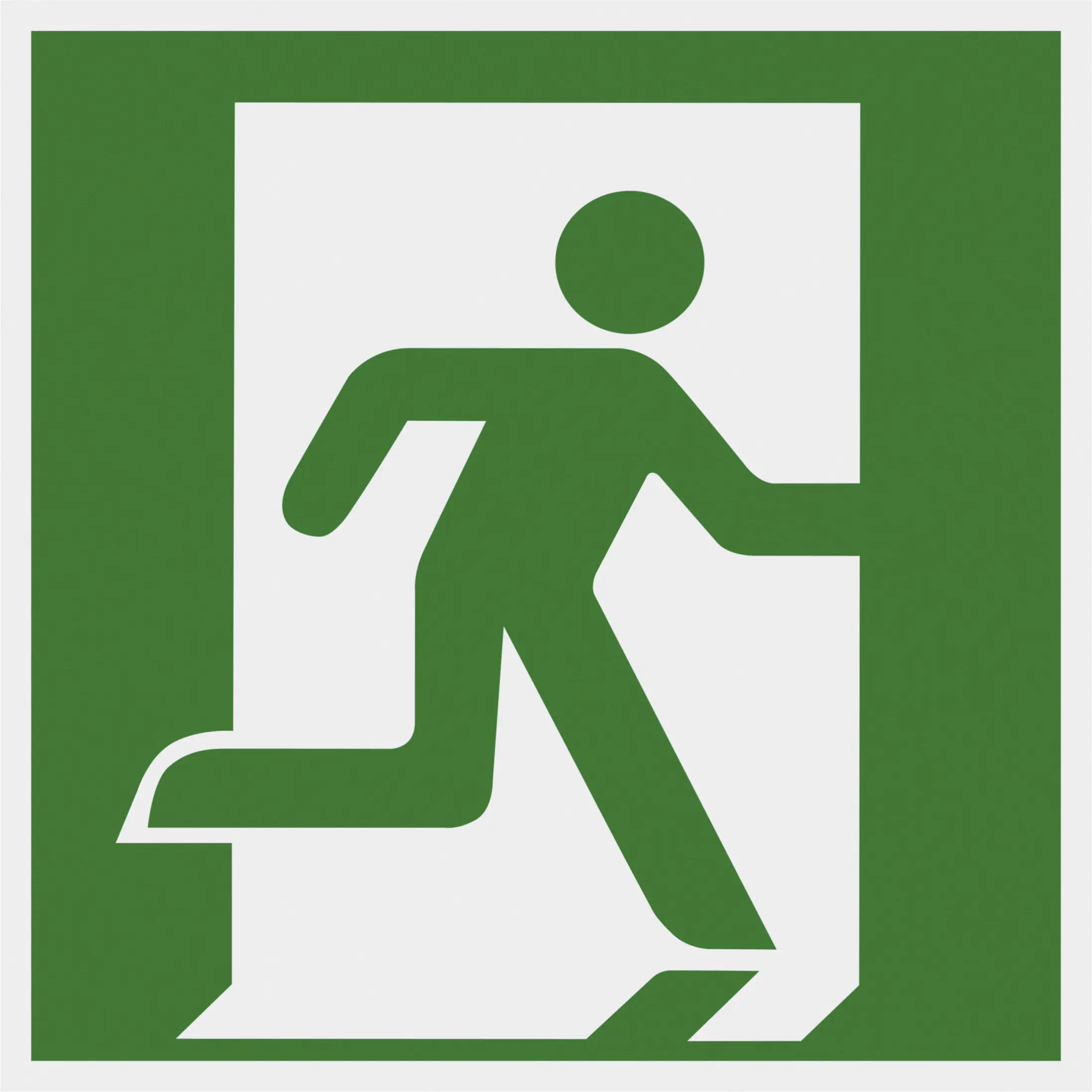 Conmetall Hinweisschild Notausgang rechts 150 x 150 mm, nachtleuchtend