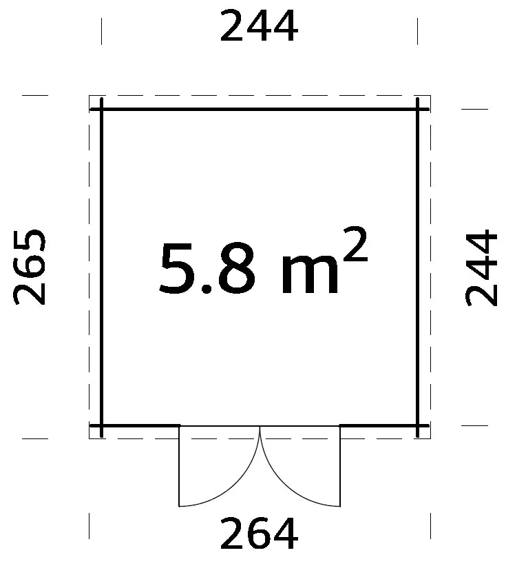Palmako Gartenhaus Zina 3 244 x 244 cm naturbelassen
