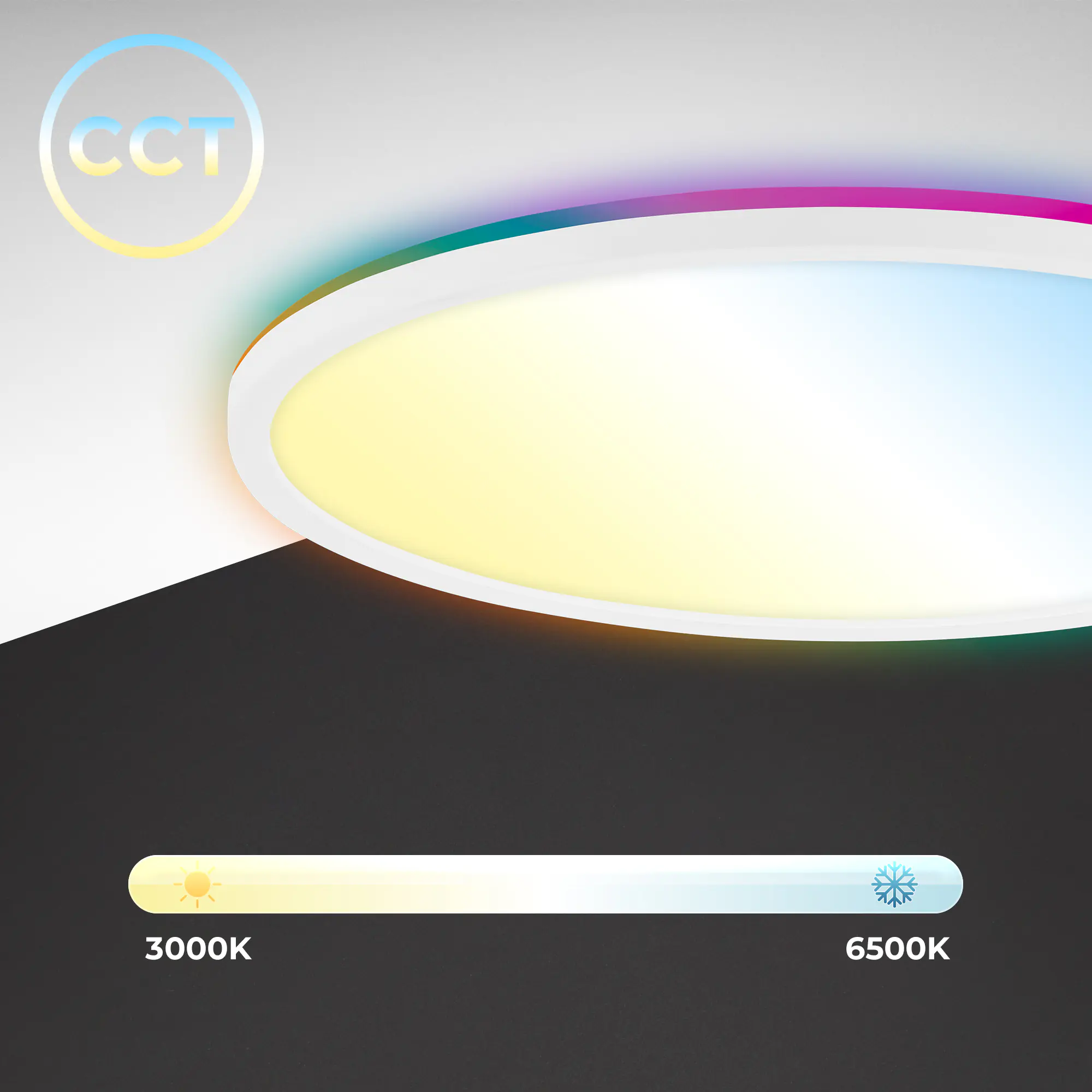 Briloner LED-Panelleuchte Slim Ø 42 cm weiß RGB dimmbar