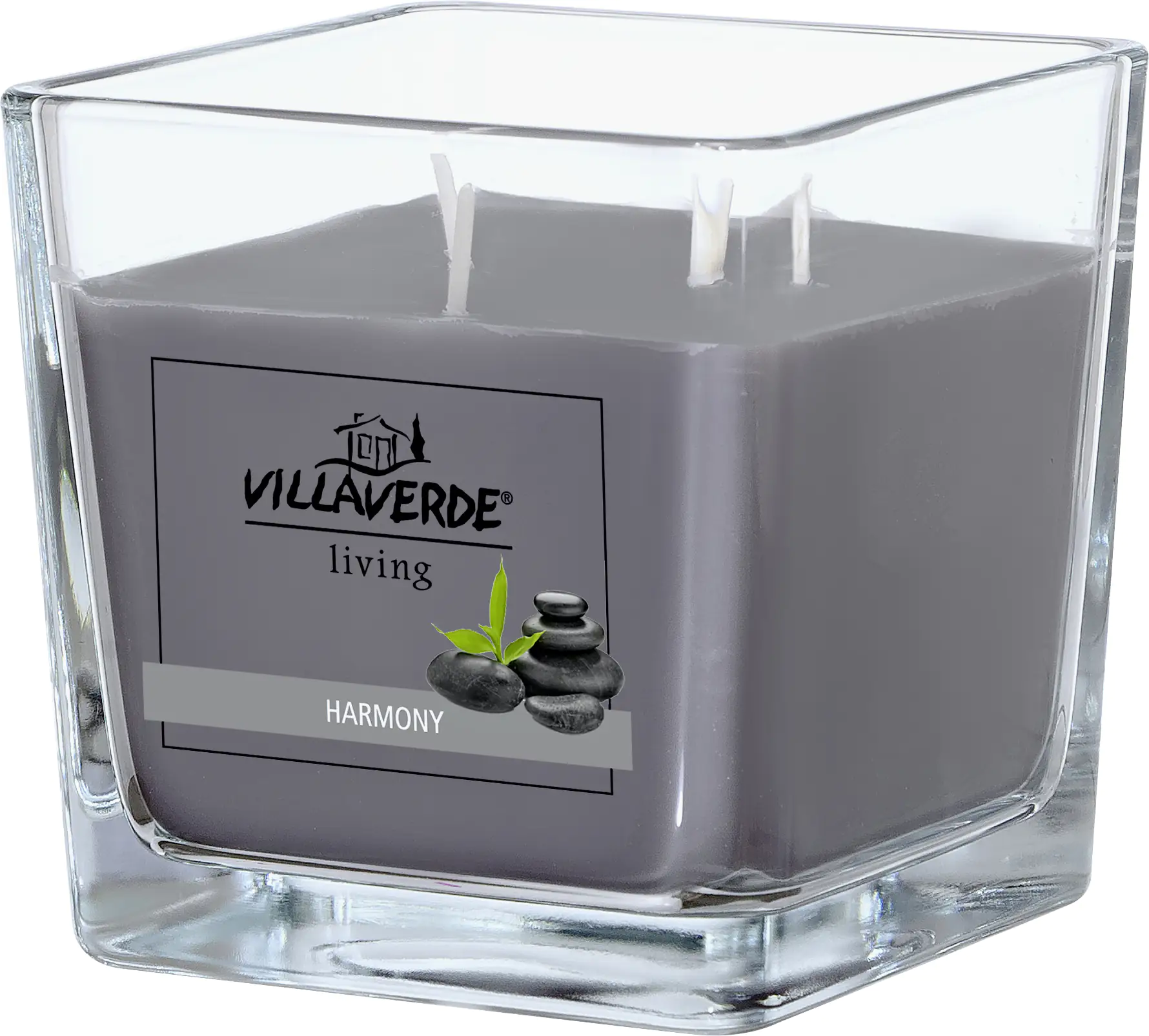 Villa Verde Duftkerze im Glas 3-Docht Harmony, 10 x 10 x 10 cm