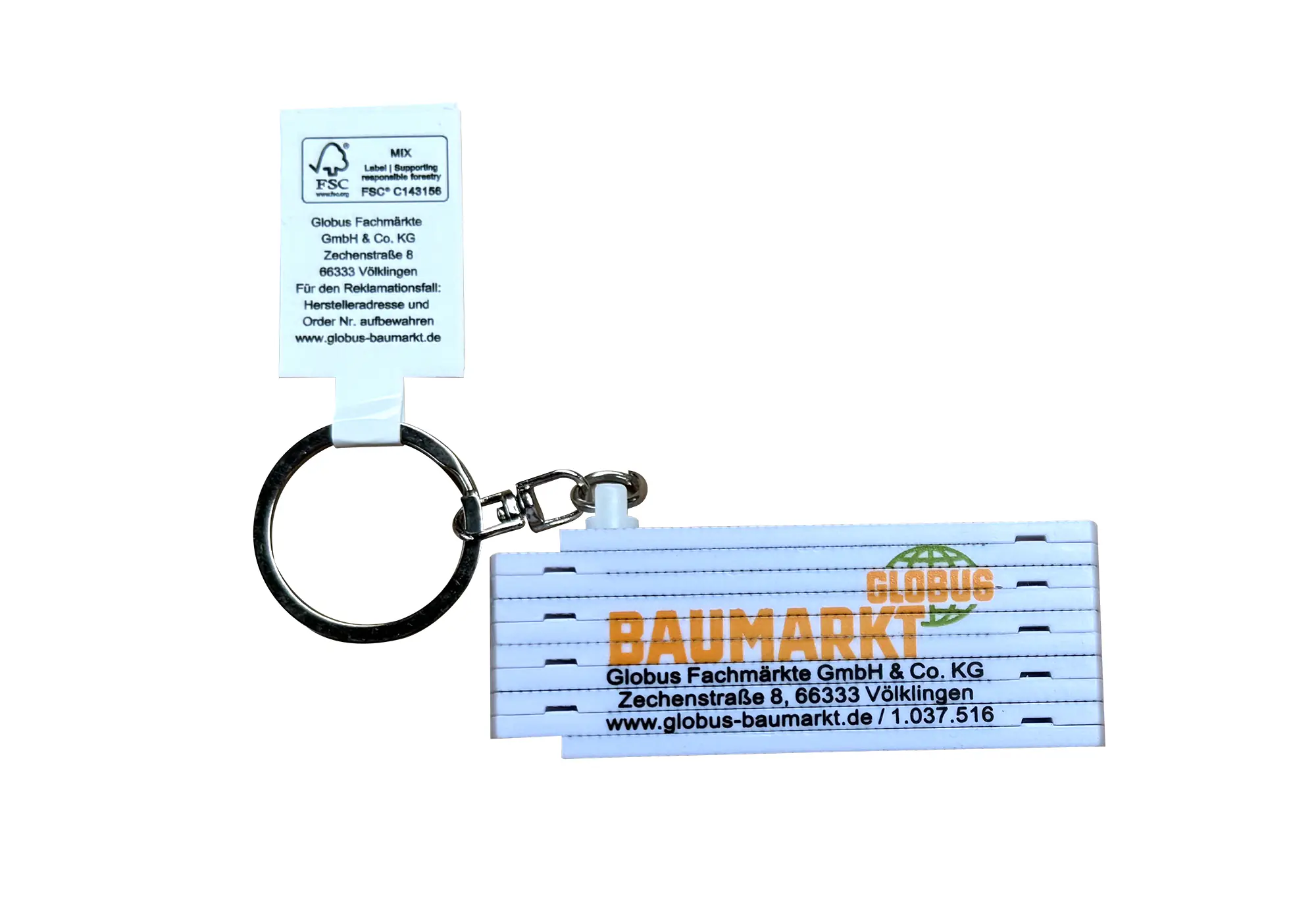 Globus Baumarkt Zollstock Mini 500 mm Schlüsselanhänger