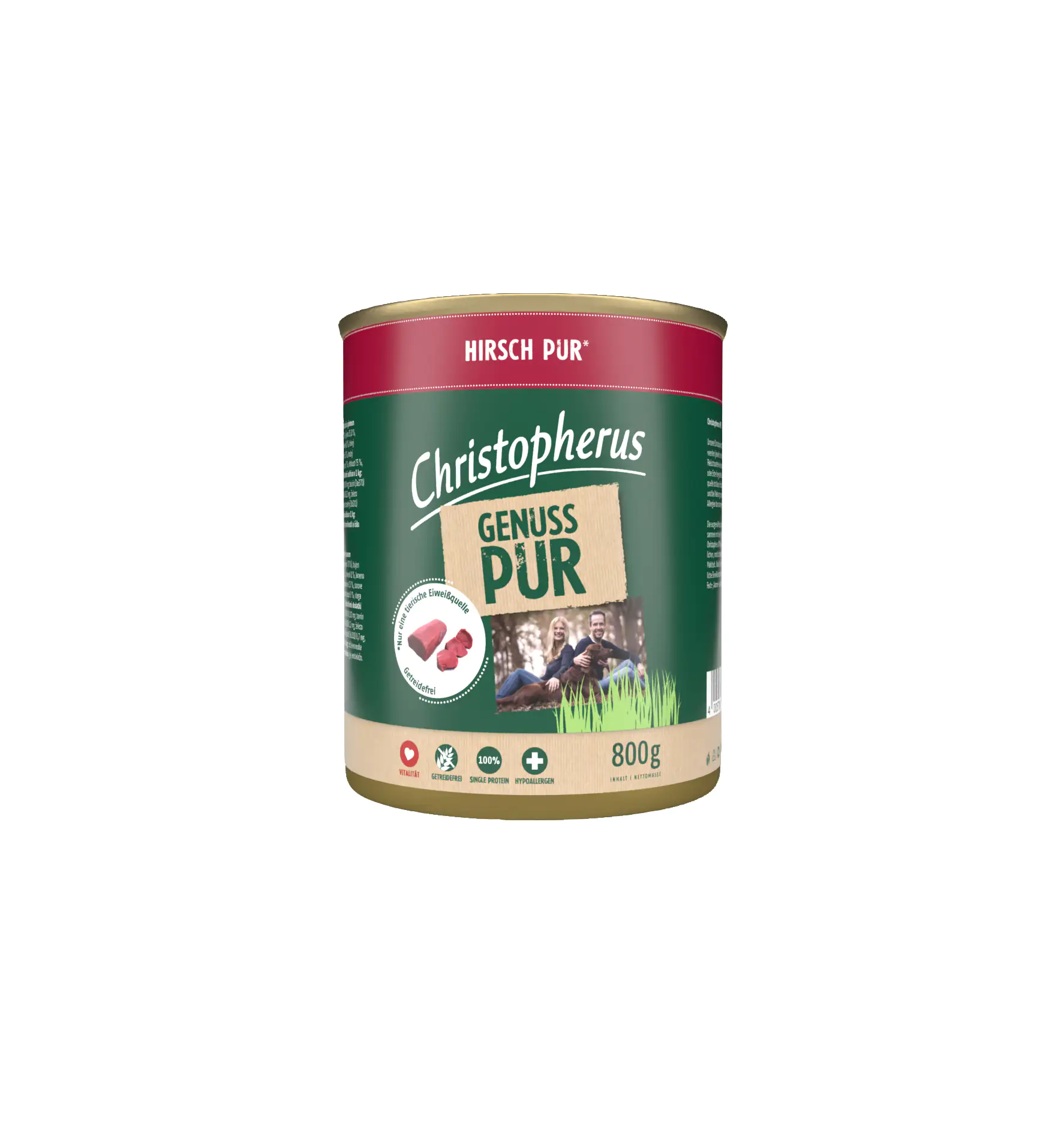 Christopherus Hundenassfutter Pur Adult 800 g Hirsch
