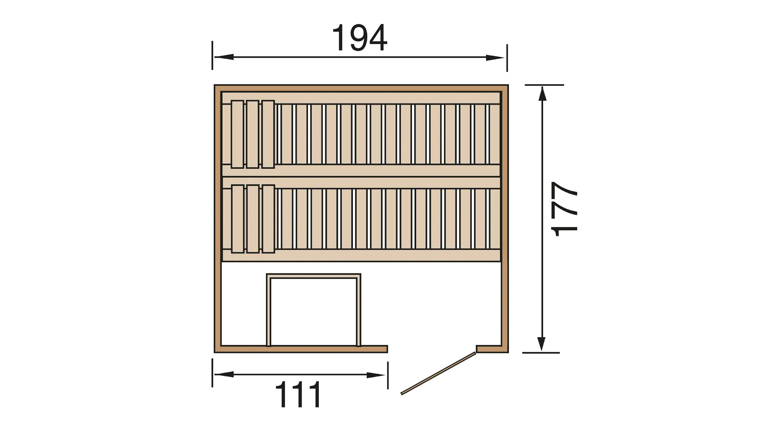 Weka Element-Sauna Halmstad 2 mit Glastür Weka Element-Sauna Halmstad 2 mit Glastür