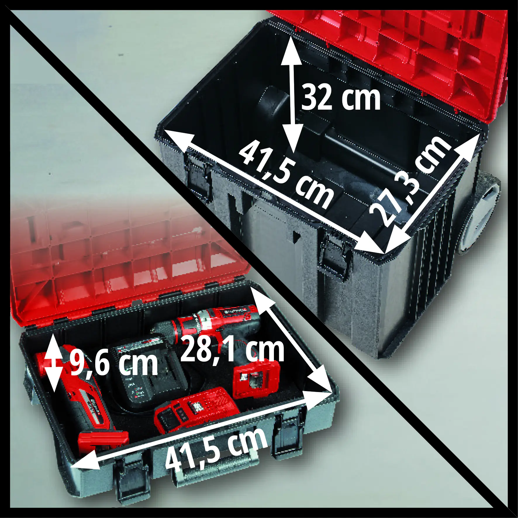 Einhell Systemkoffer E-Case Tower Werkzeug-Trolley