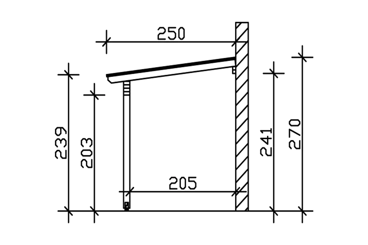 SKAN HOLZ Terrassenüberdachung Ancona 541 x 250 cm Leimholz