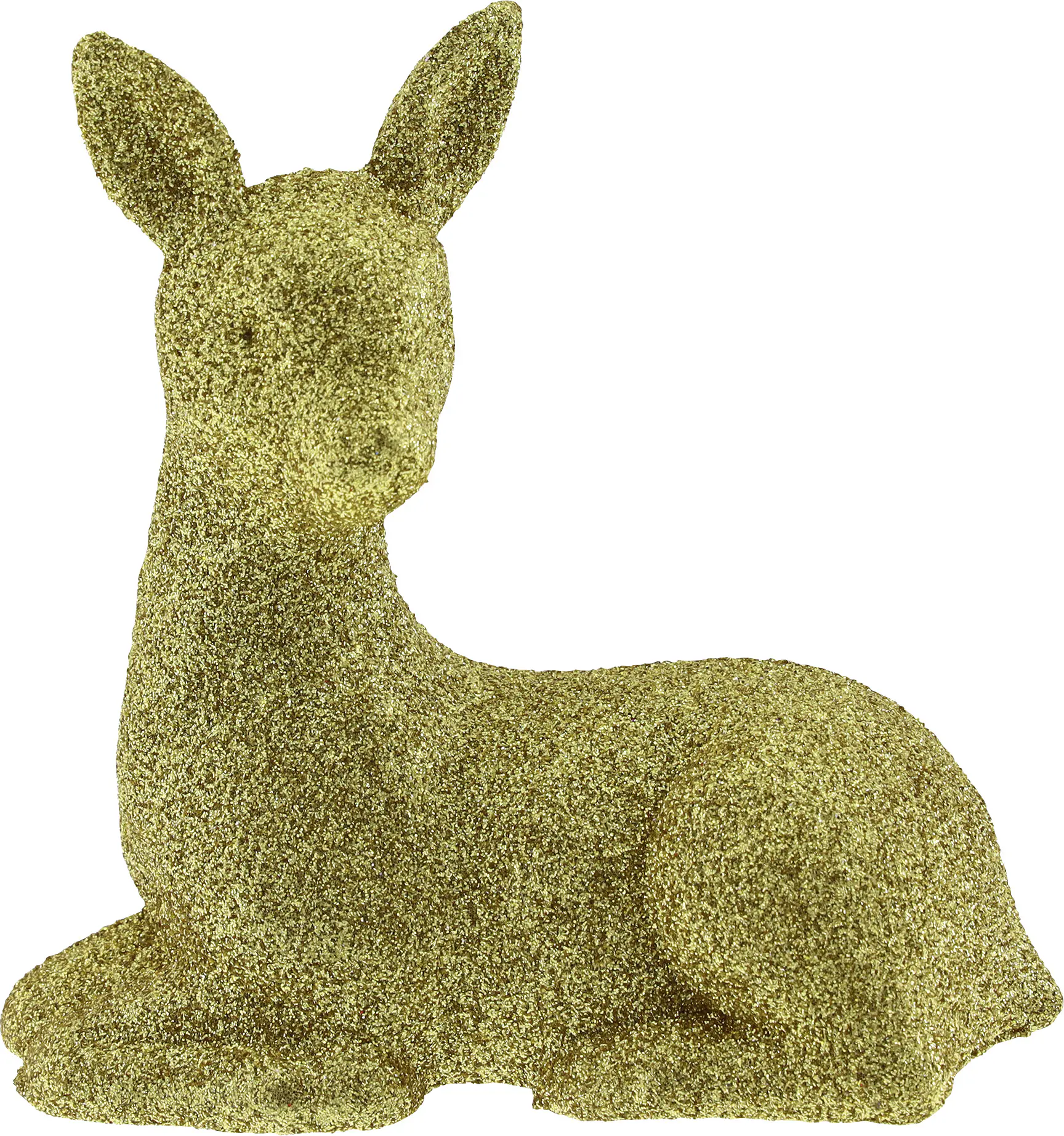 Dekofigur Reh beglittert Kunststoff 12 cm gold 