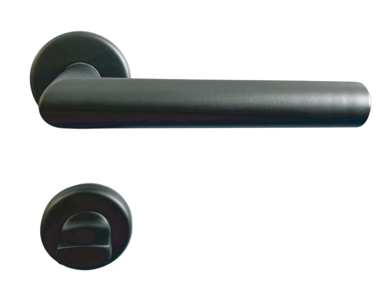 TrendLine WC-Türgriff-Garnitur Rosette Edelstahl schwarz Ø 49,1 mm