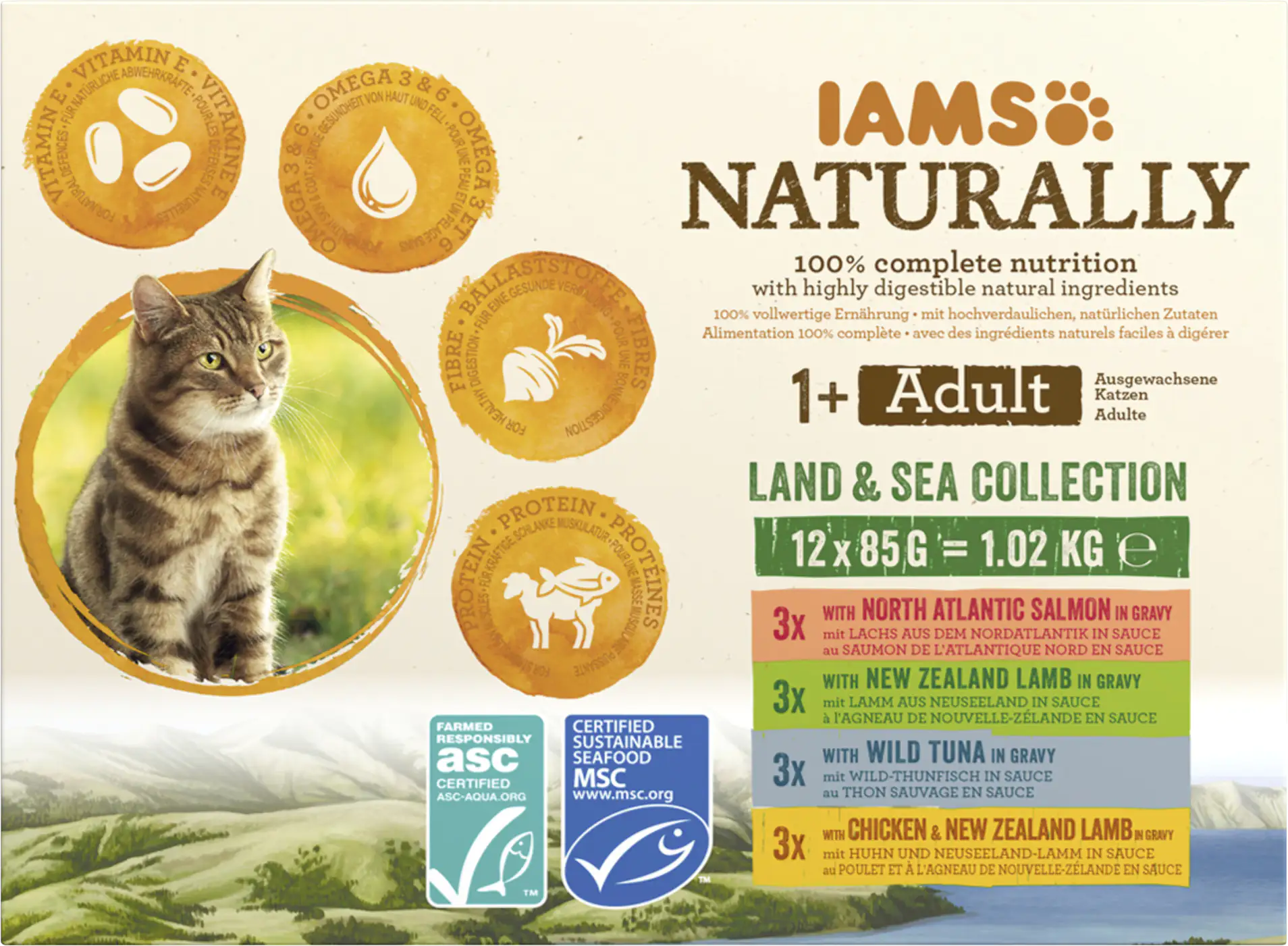 IAMS Naturally Katze Erw. Mix 12x85g 12x 85g