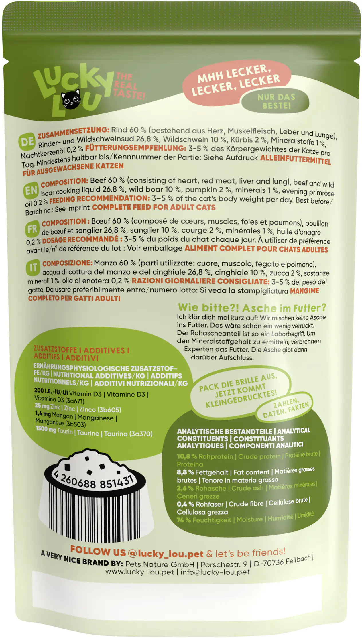 Lucky Lou Lifestage Adult Rind und Wildschwein 125g Lucky Lou Lifestage Adult Rind und Wildschwein 125g