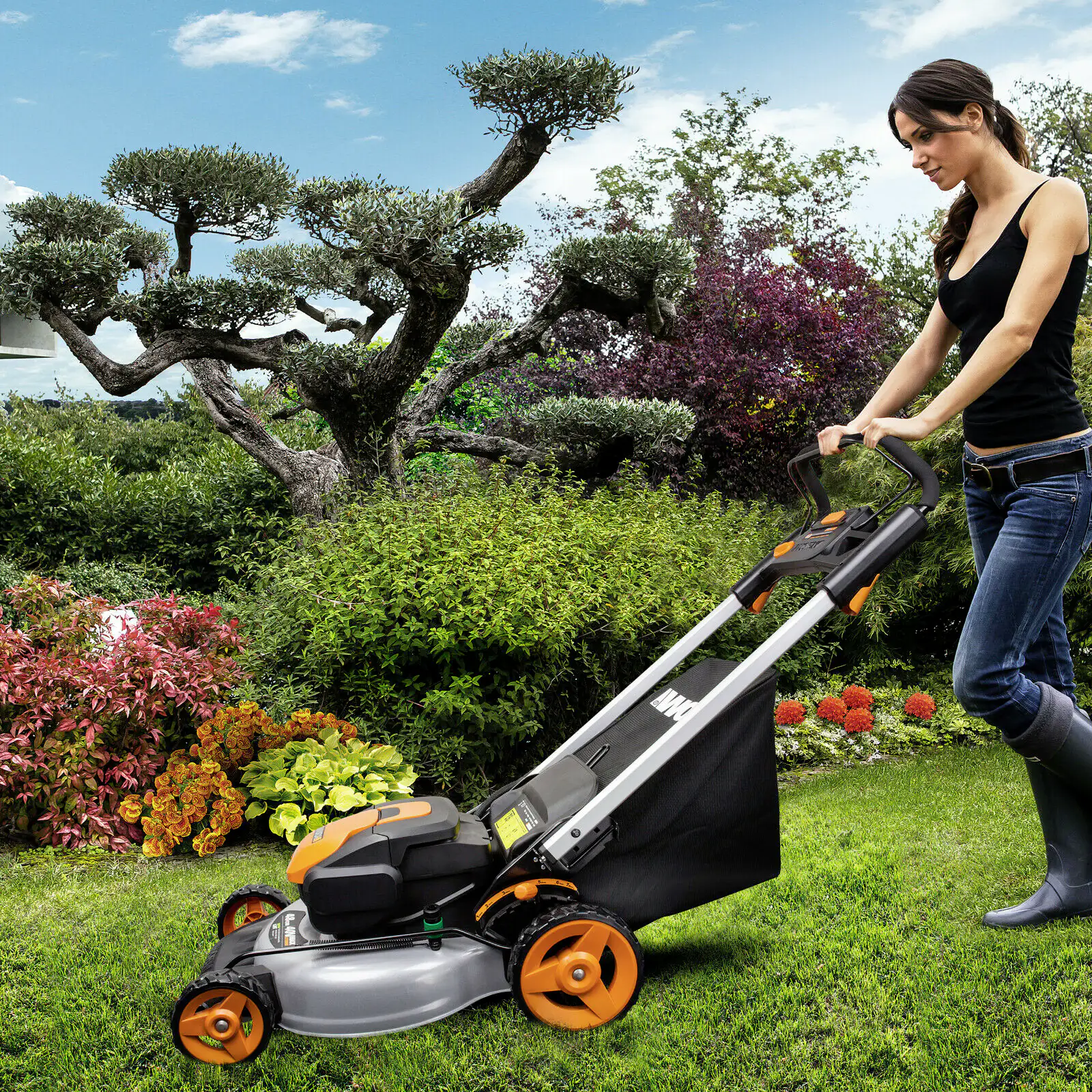 Worx Akku-Rasenmäher 40 V WG772E inkl. 2 Akkus und Ladegerät