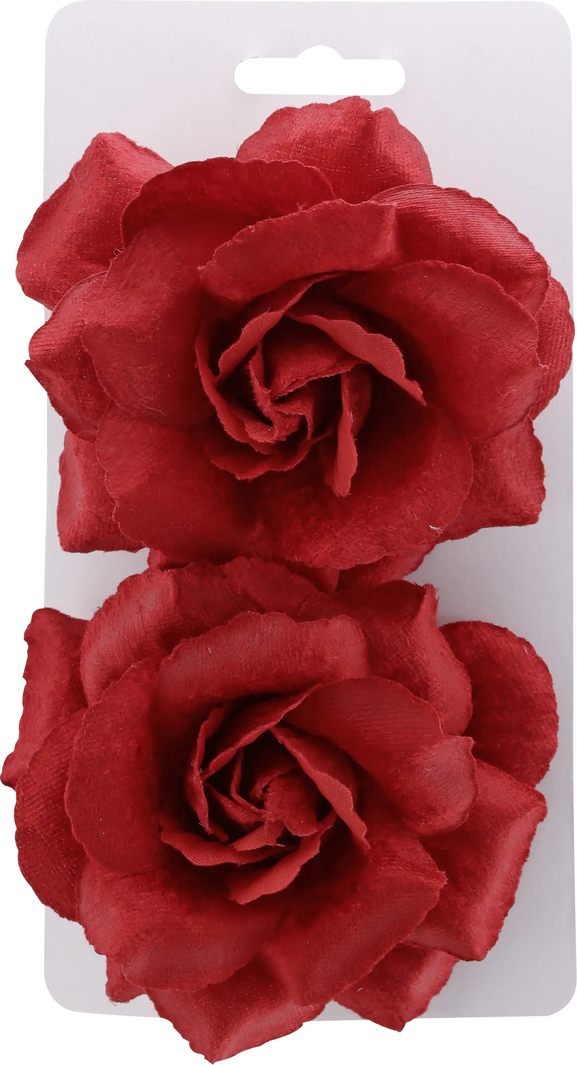 Weihnachtsdeko Rose aus Stoff 10 cm rot - 2 Stück