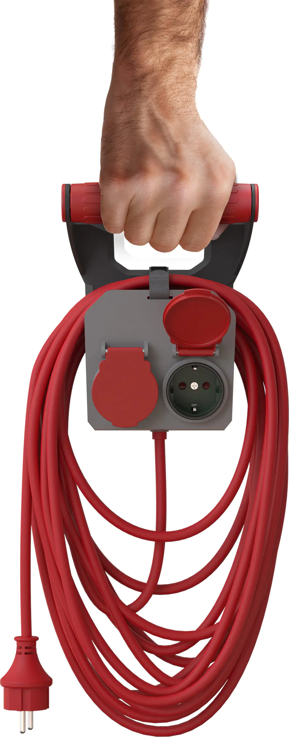 4006341720269_1 REV Verlängerungskabel Aussen 10 Meter H07RN-F 3x1,5, 2, 2 Steckdosen