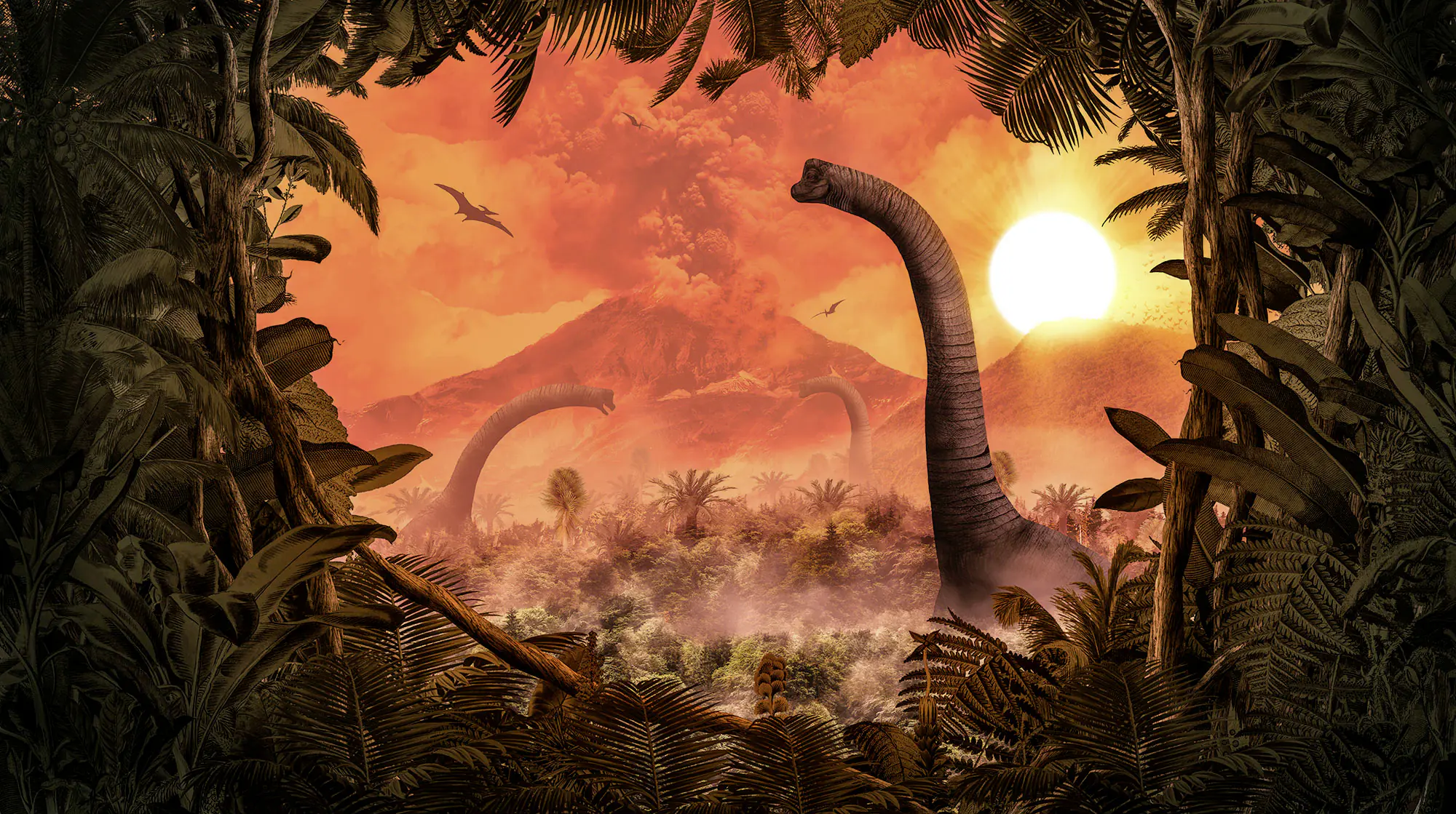 Komar Vlies Fototapete Brachiosaurus Panor 500 x 280 cm 