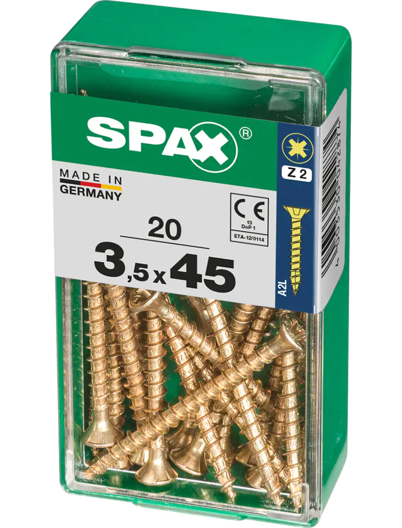 Spax Universalschrauben 3.5 x 45 mm PZ 2 - 20 Stk.