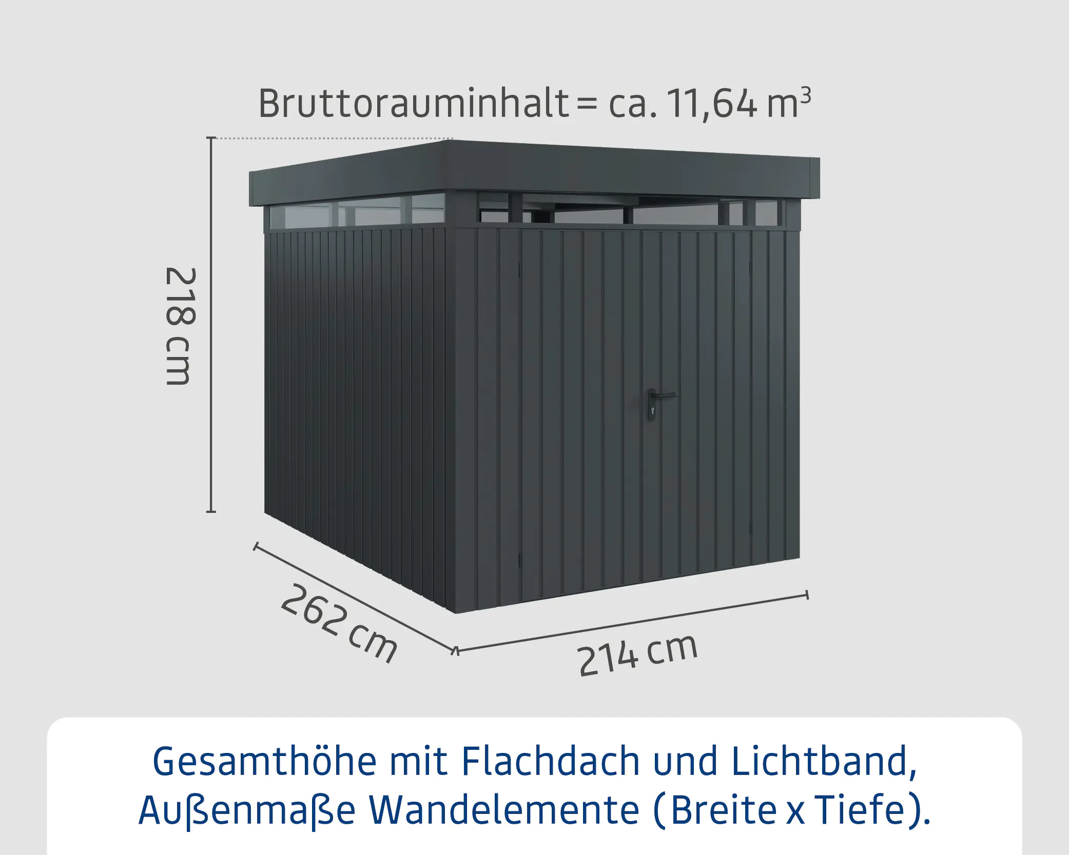 EcoStar Metallgerätehaus Euroline EFD6 LB anthrazit 214 x 262 cm 2.flg EcoStar Metallgerätehaus Euroline EFD6 LB anthrazit 214 x 262 cm 2.flg