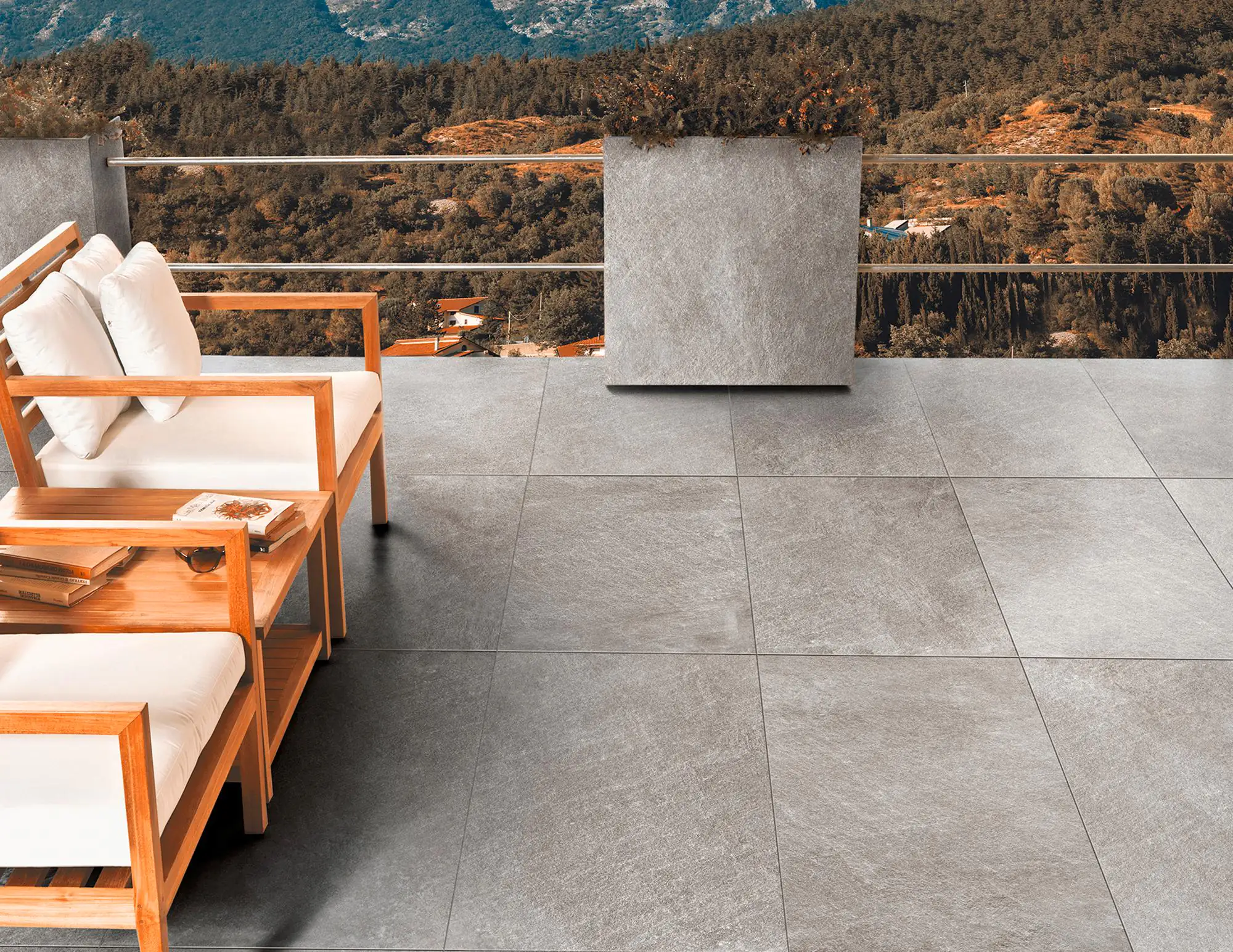 Terrassenplatte Feinsteinzeug Quarzo 60 x 60 x 2 cm tortora-grau Terrassenplatte Feinsteinzeug Quarzo 60 x 60 x 2 cm tortora-grau