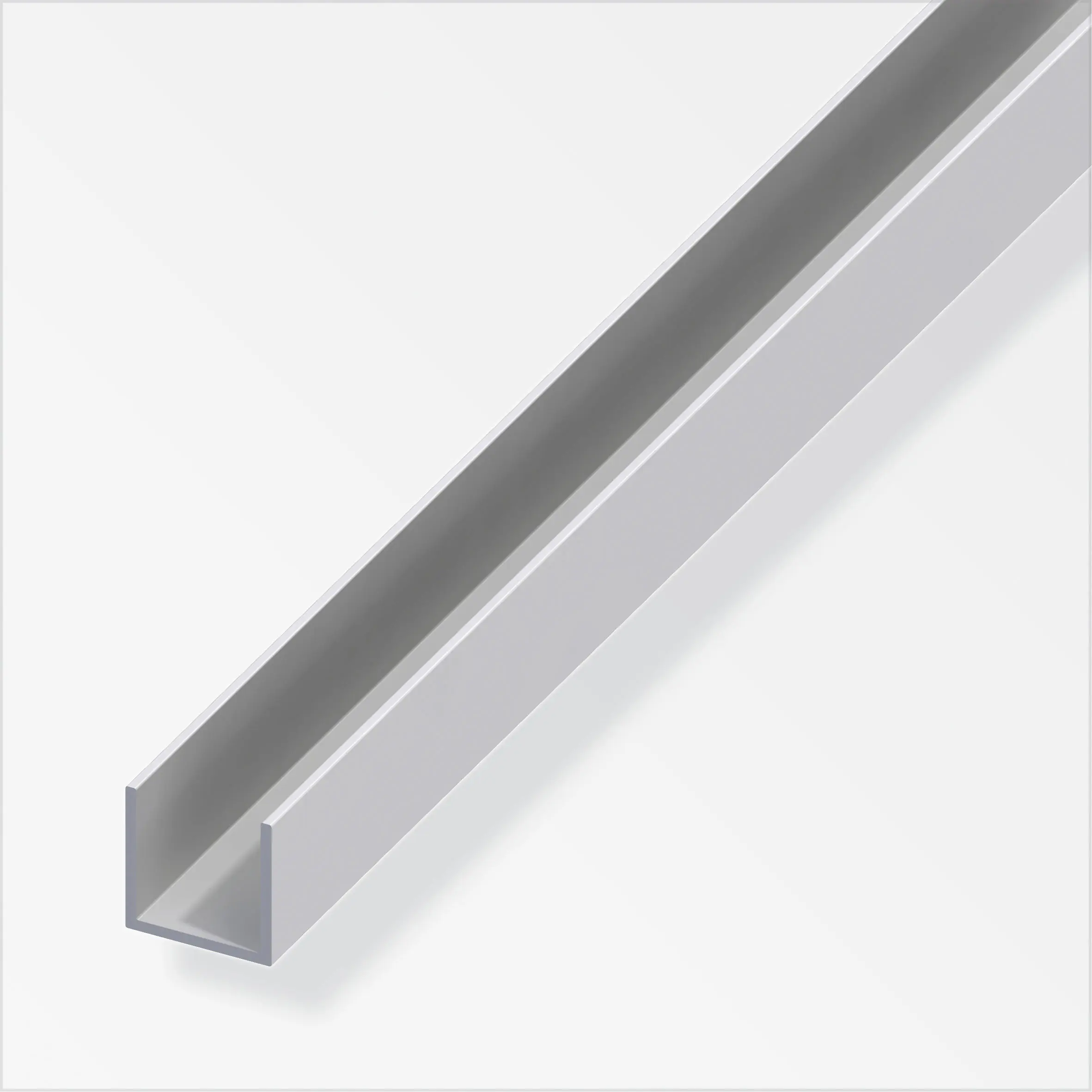 alfer U-Profil 1 m, 8.2 x 10.1 x 1.3 mm Aluminium eloxiert silber