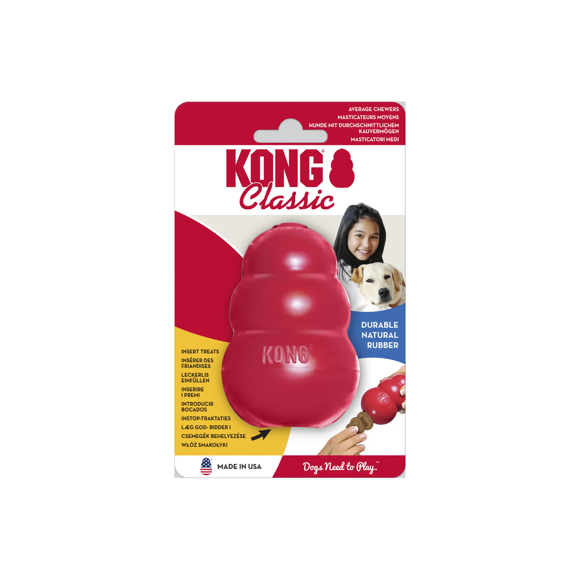 Kong Hundespielzeug Classic 8,5 cm rot