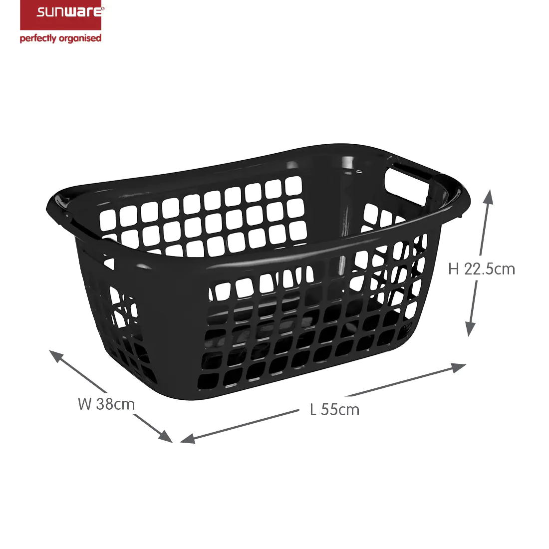 Sunware Wäschekorb Basic 48 L schwarz  Sunware Wäschekorb Basic 48 L schwarz