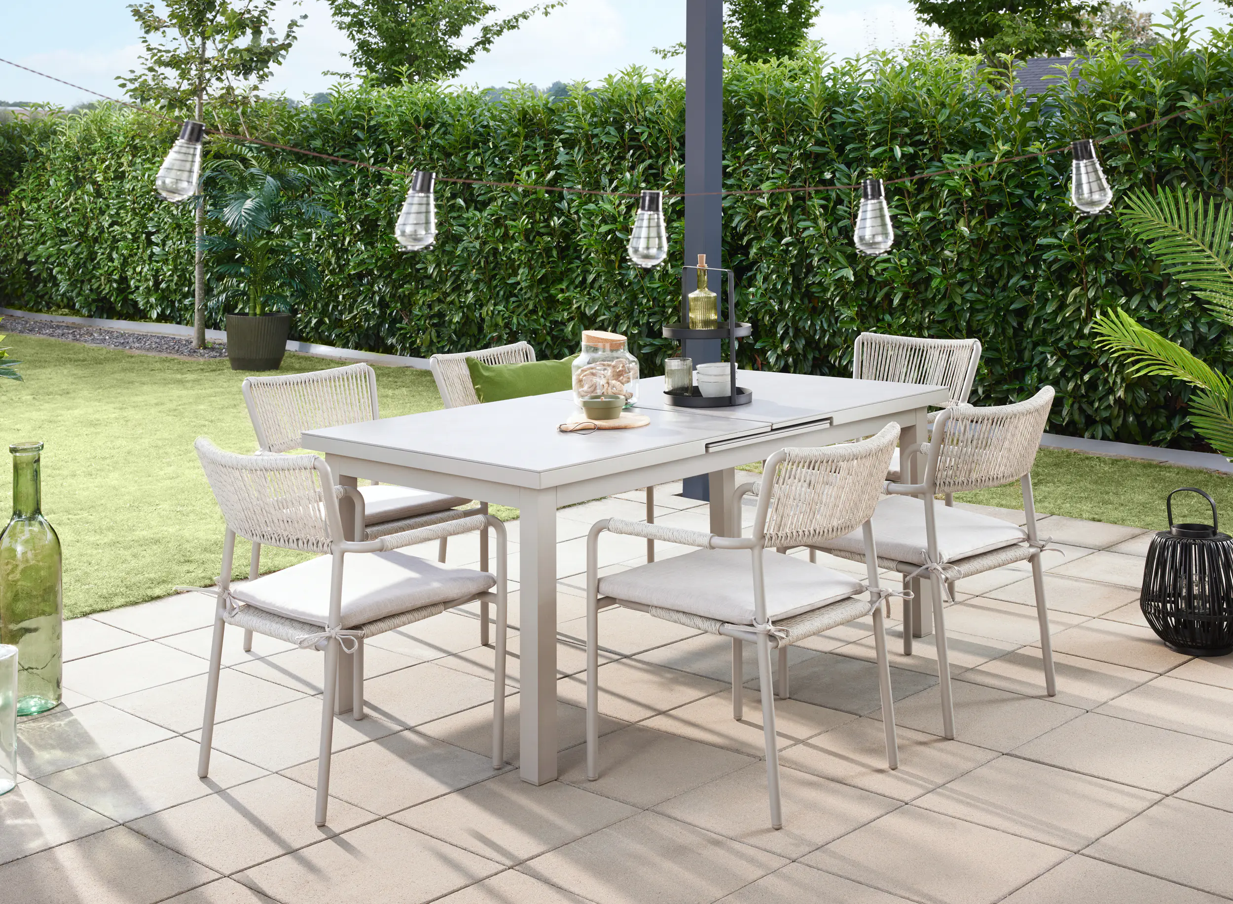 Primaster Garten-Essgruppe Rhodos mit ausziehbarem Tisch  Primaster Garten-Essgruppe Rhodos mit ausziehbarem Tisch