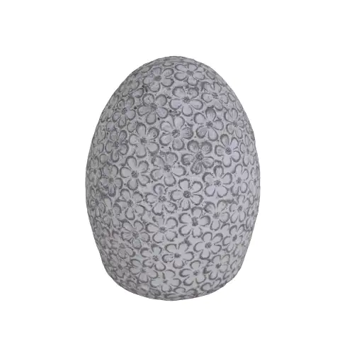 TrendLine Deko Ei Beton 11 cm grau weiß