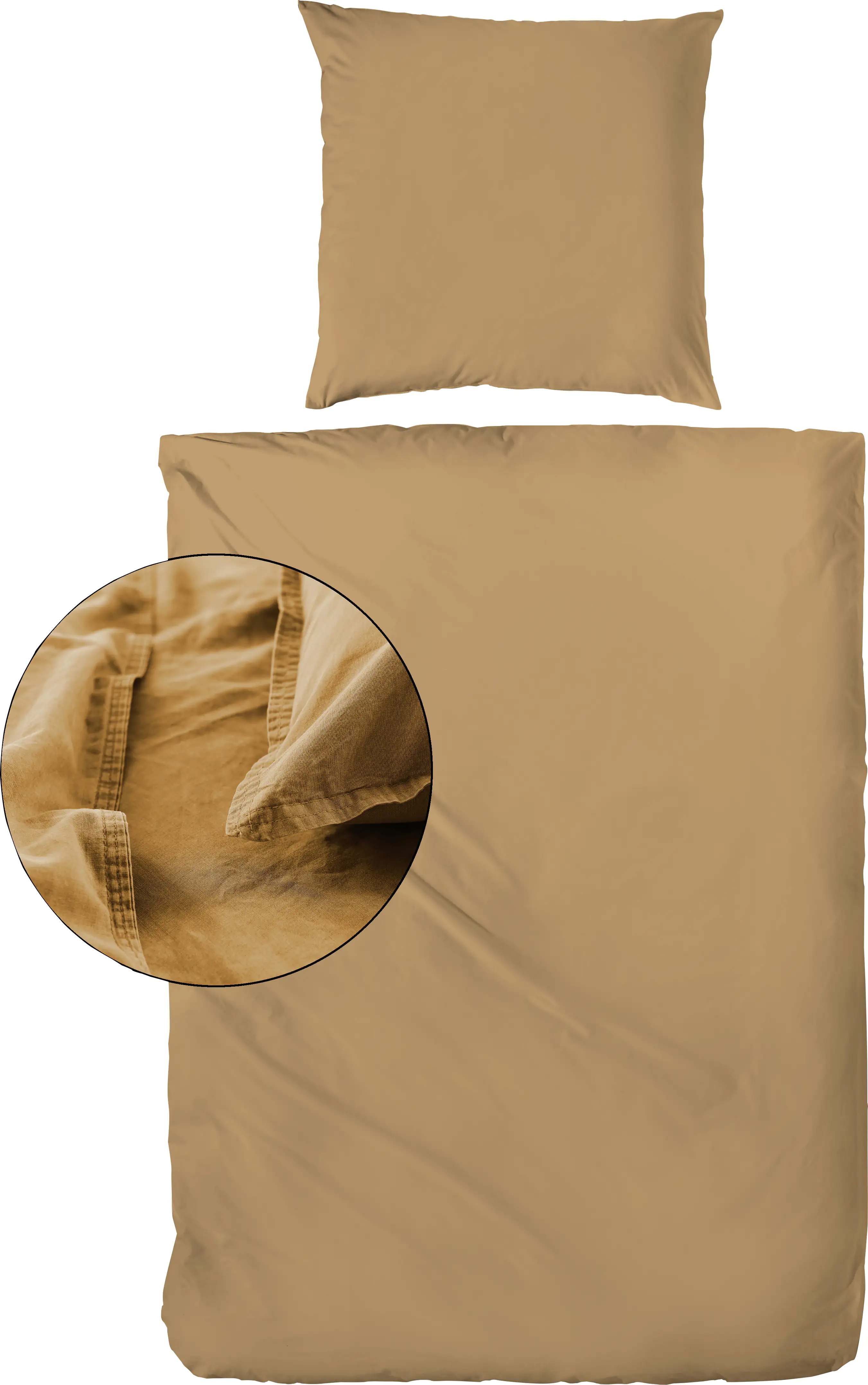 4002895134170 Renforcé Bettwäsche Stone-Washed curry, 135 x 200 cm